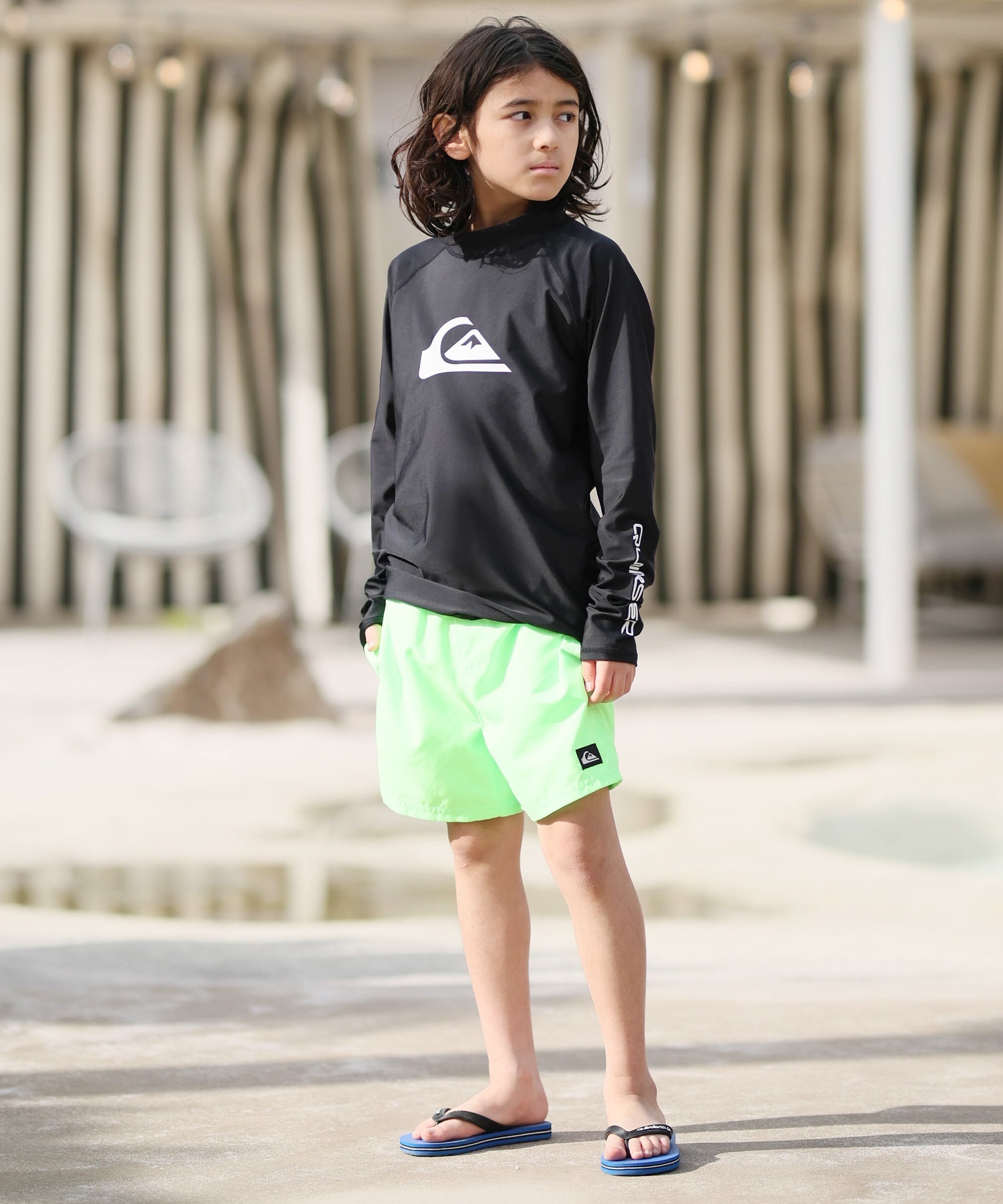 QUIKSILVER クイックシルバー 水着 ラッシュガード 長袖 Tシャツ ロンT キッズ ALL TIME LR YOUTH KLY261001(CRY-120cm)