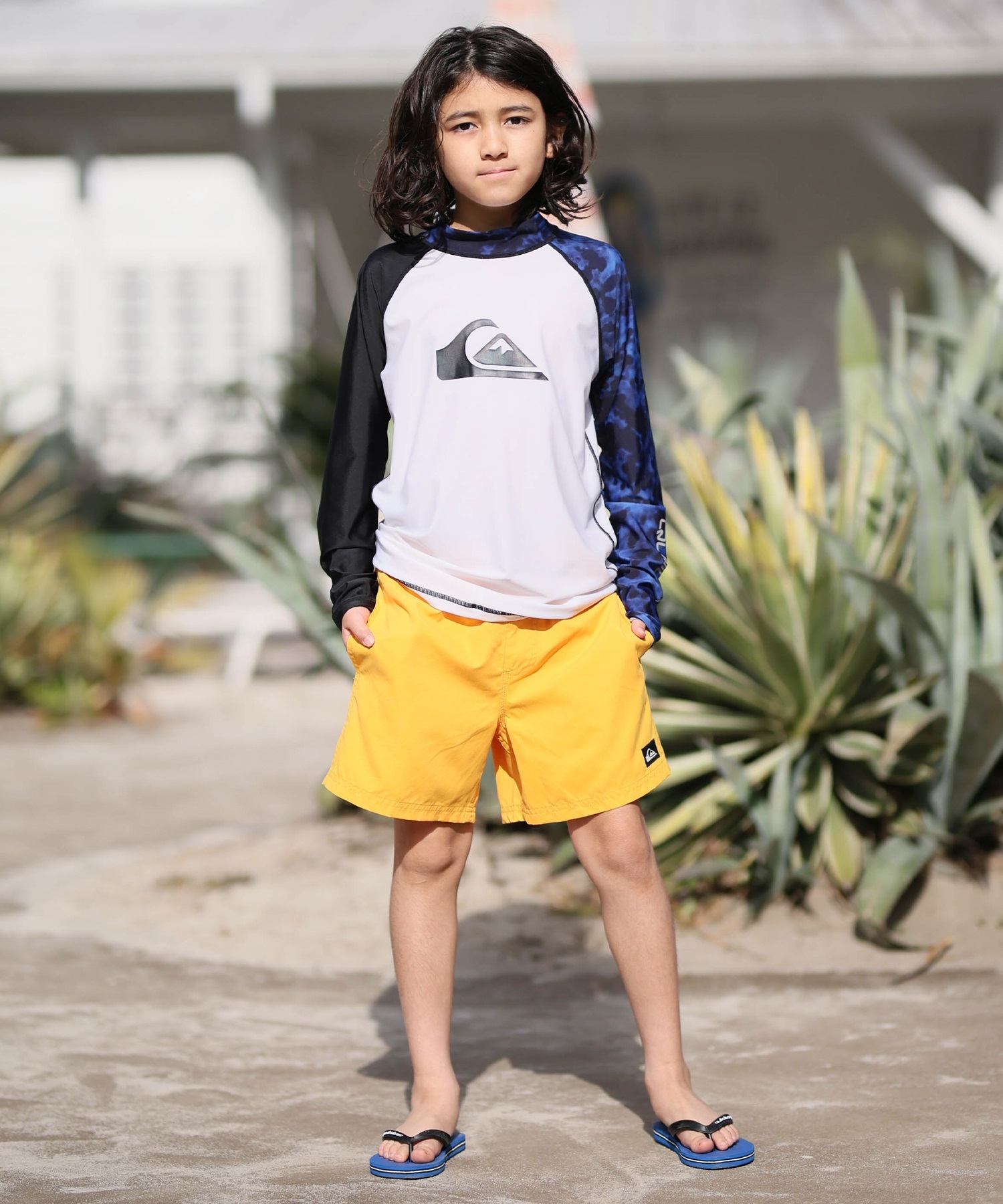 QUIKSILVER クイックシルバー 水着 ラッシュガード 長袖 Tシャツ ロンT キッズ ALL TIME LR YOUTH KLY261001(CRY-120cm)