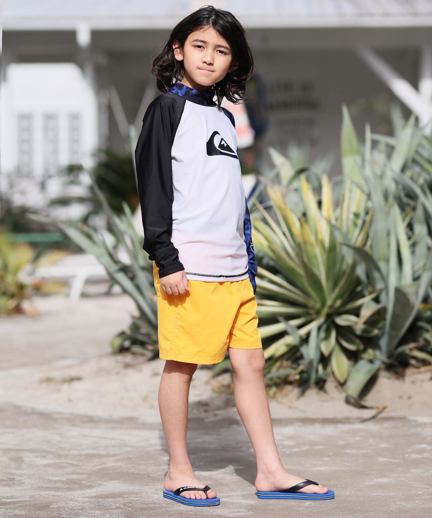 QUIKSILVER クイックシルバー 水着 ラッシュガード 長袖 Tシャツ ロンT キッズ ALL TIME LR YOUTH KLY261001(CRY-120cm)
