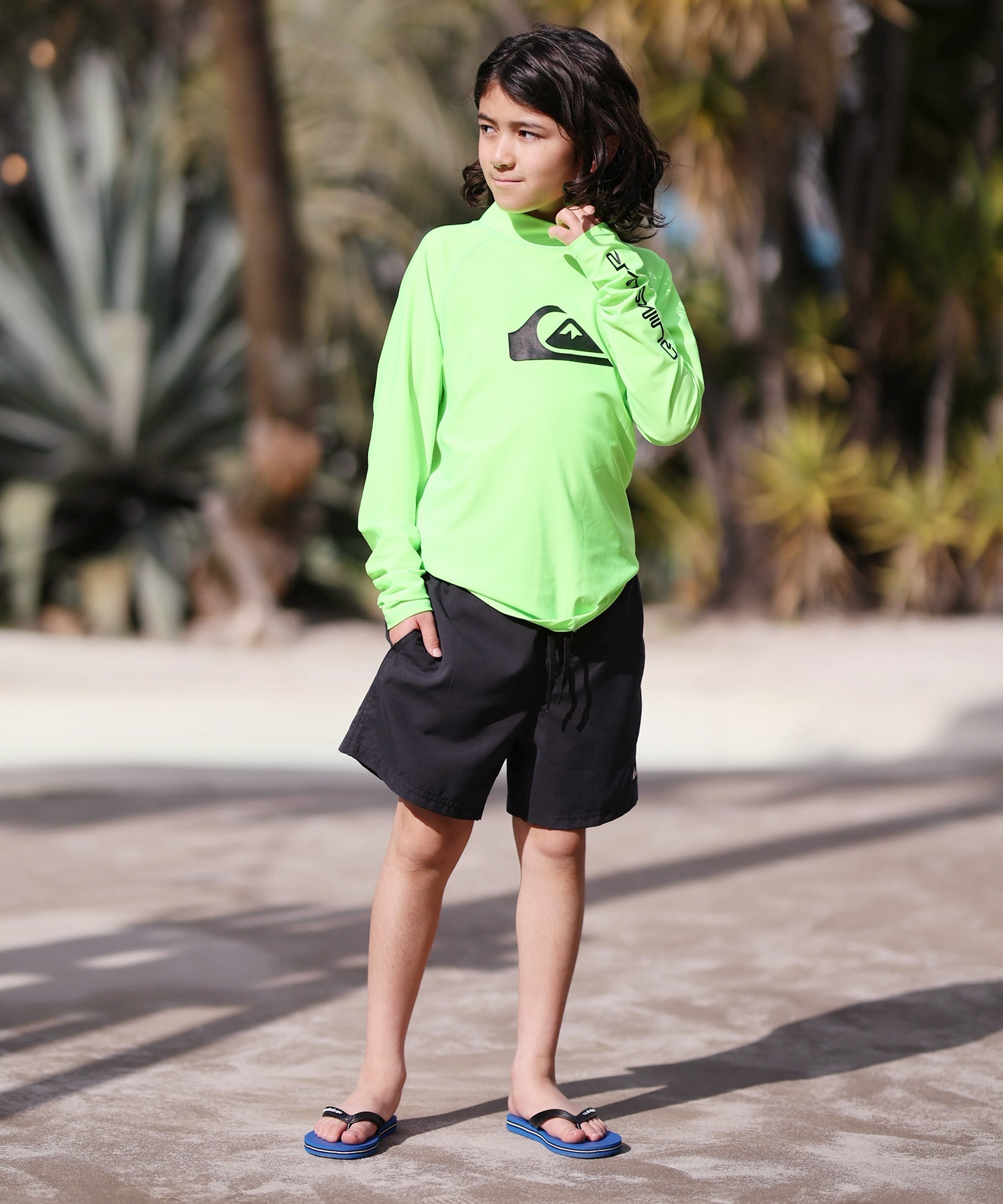 QUIKSILVER クイックシルバー 水着 ラッシュガード 長袖 Tシャツ ロンT キッズ ALL TIME LR YOUTH KLY261001(CRY-120cm)