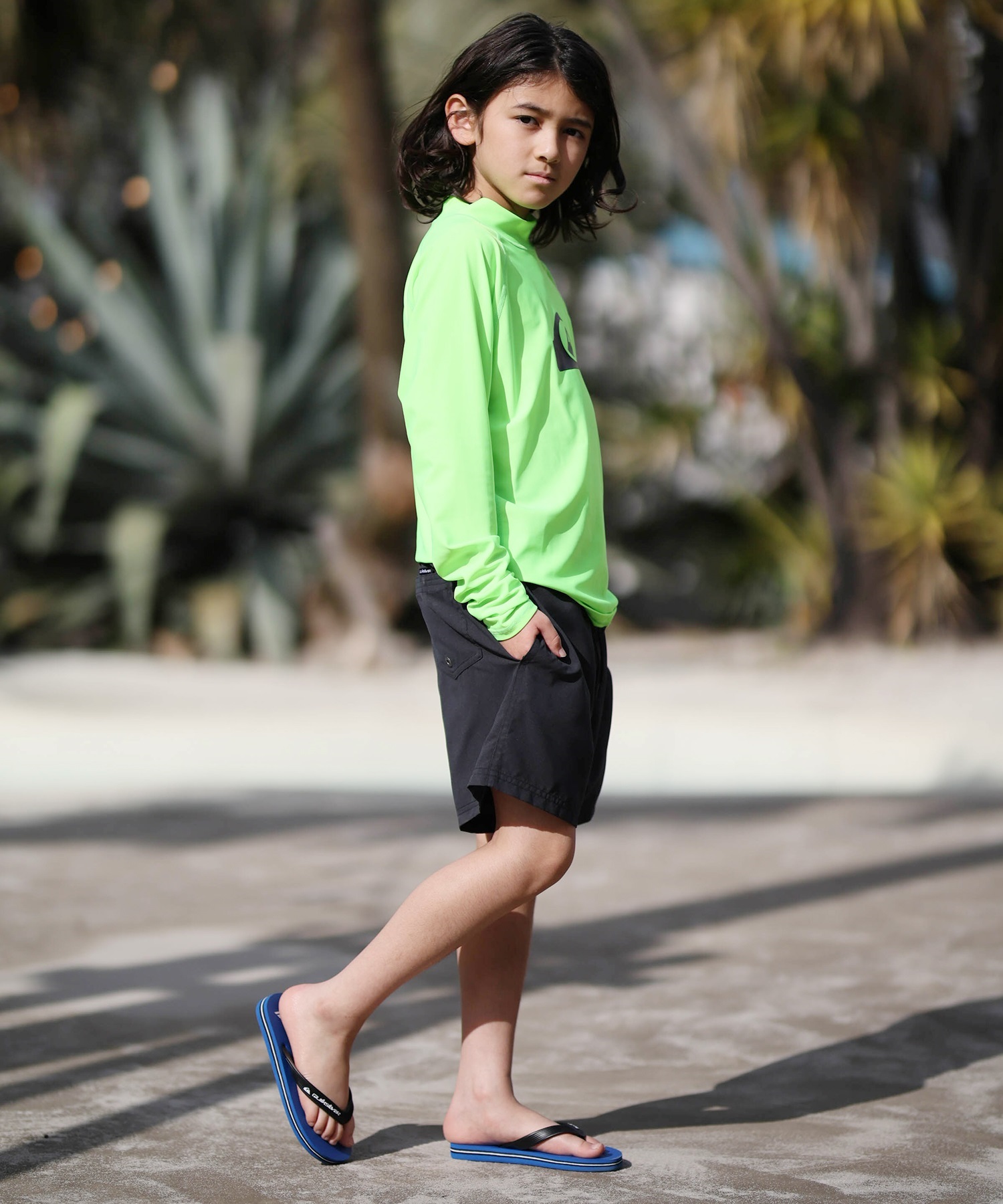 QUIKSILVER クイックシルバー 水着 ラッシュガード 長袖 Tシャツ ロンT キッズ ALL TIME LR YOUTH KLY261001(CRY-120cm)