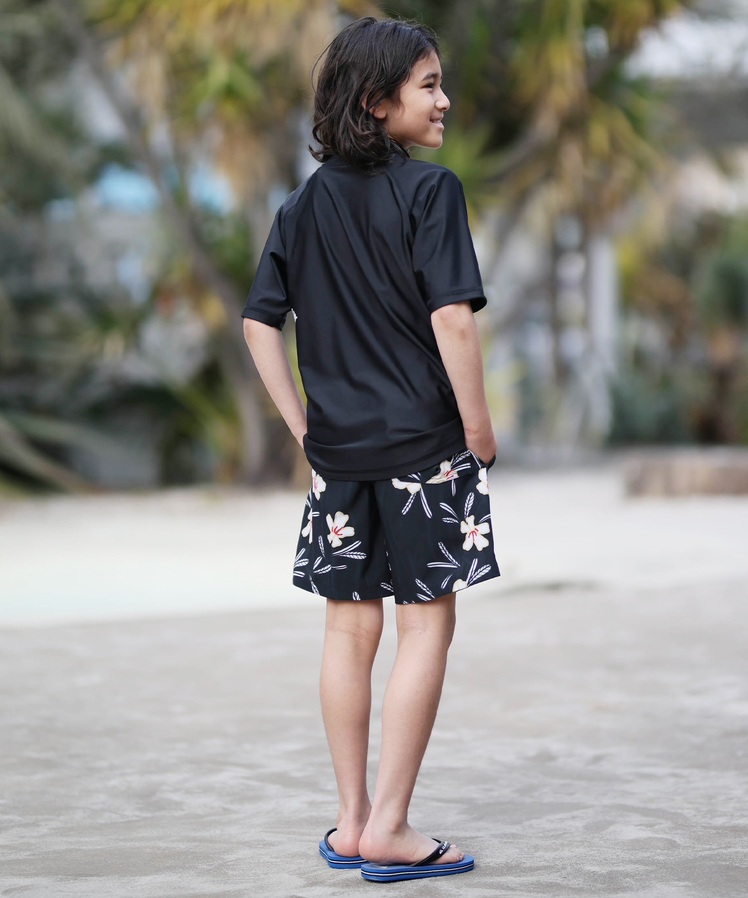 QUIKSILVER クイックシルバー 水着 ラッシュガード 半袖 Tシャツ キッズ ジュニア ALL TIME SR YOUTH KLY261003(GRN-120cm)