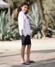 QUIKSILVER クイックシルバー 水着 長袖 ラッシュガード ジップアップ キッズ CHECKER ZIP YOUTH KLY261006(BLK-130cm)