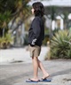 QUIKSILVER クイックシルバー 水着 長袖 ラッシュガード ジップアップ キッズ CHECKER ZIP YOUTH KLY261006(BLK-130cm)