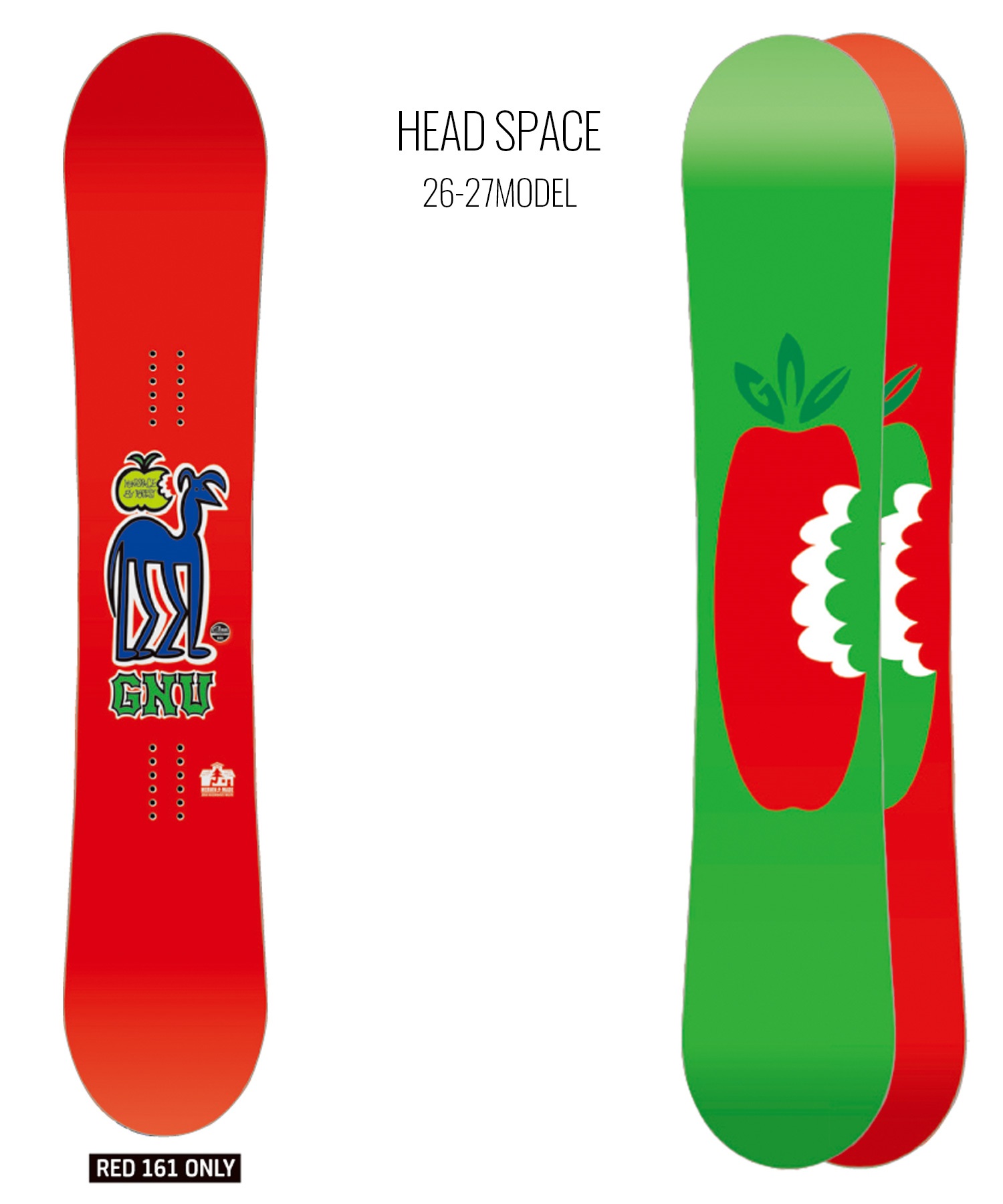 ヒロパパGNU スノーボード レトロデザイン GNU Head Space Snowboard | GNU Snowboards 2025-2026