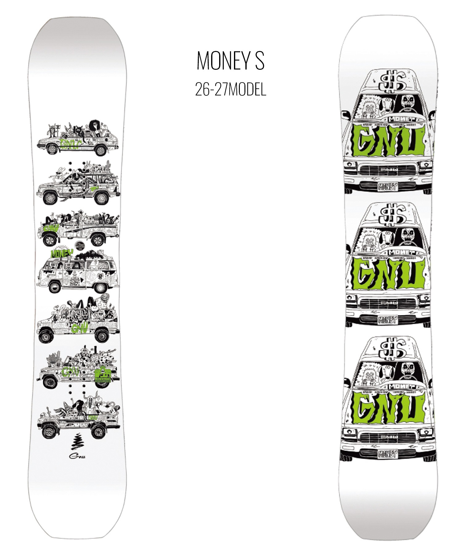 GNU グヌー マネー MONEY スノーボード 板 フリーラン グラトリ パーク キッズ ジュニア 26-27 早期購入(WHITE-130cm)