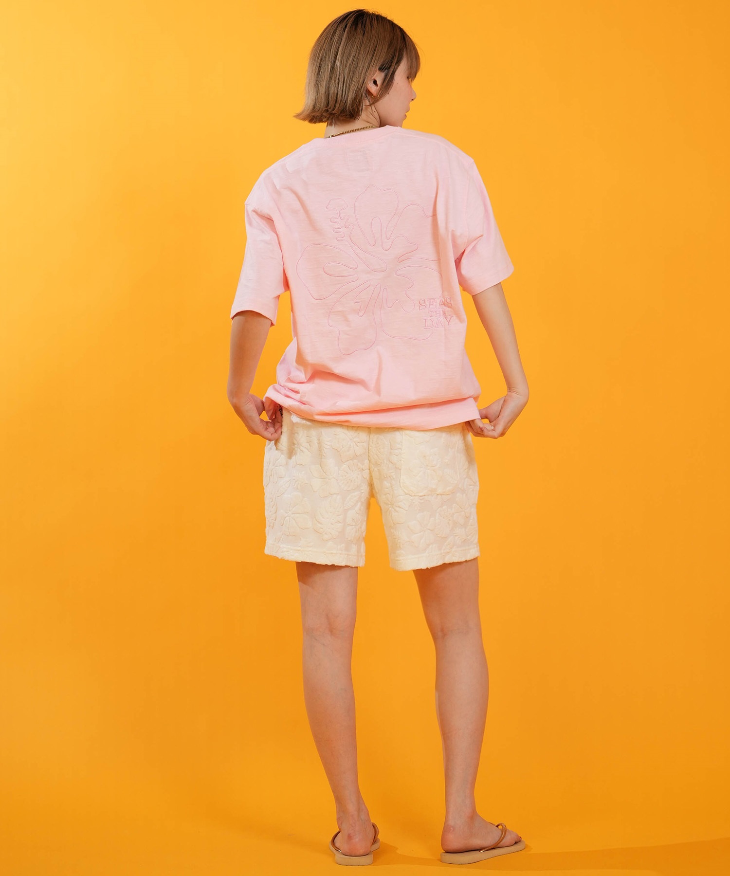 HULALANI フララニ 半袖 Tシャツ レディース バックプリント 花柄