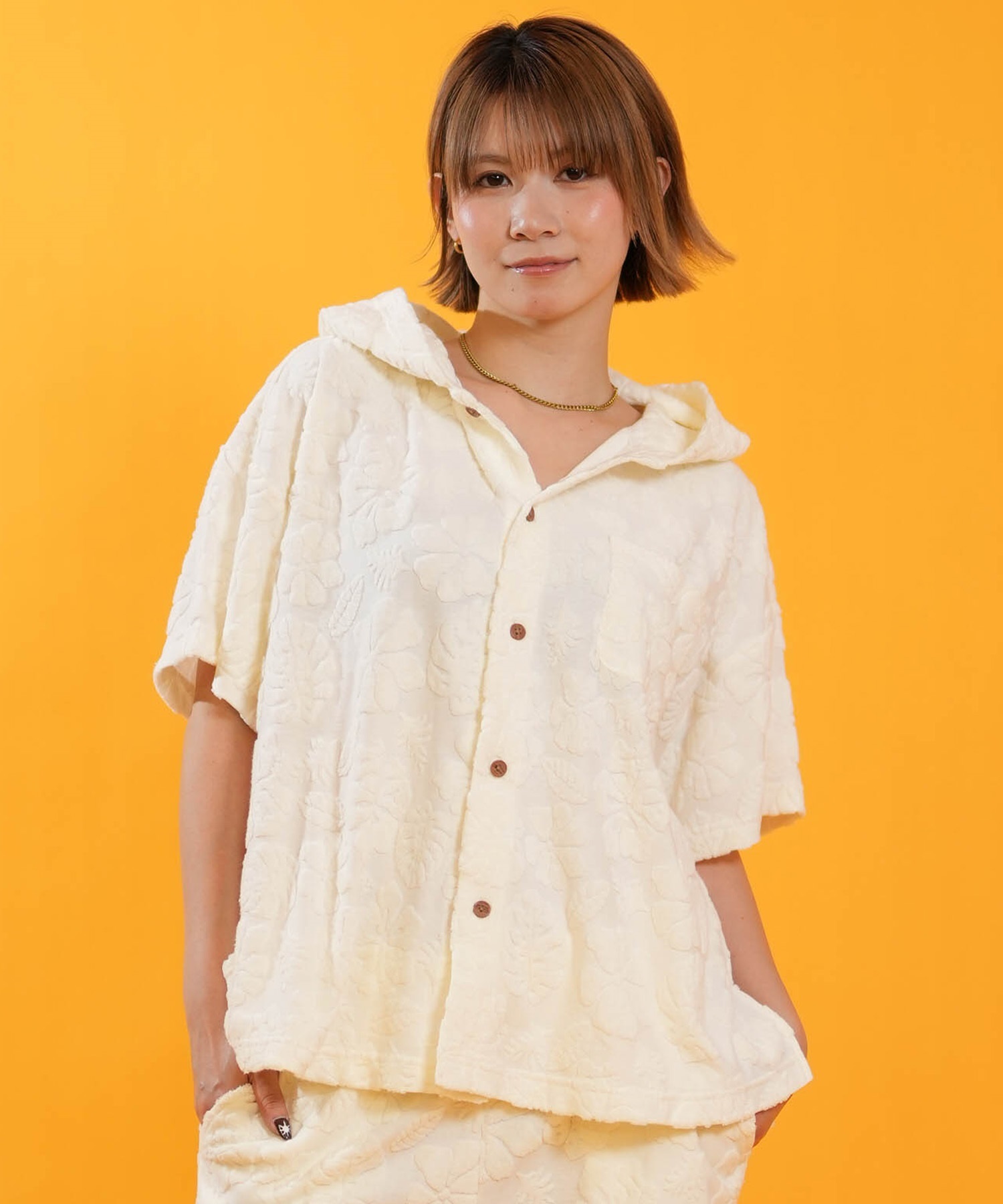HULALANI フララニ 半袖 シャツ レディース 総柄 263HU2SH098 ショート