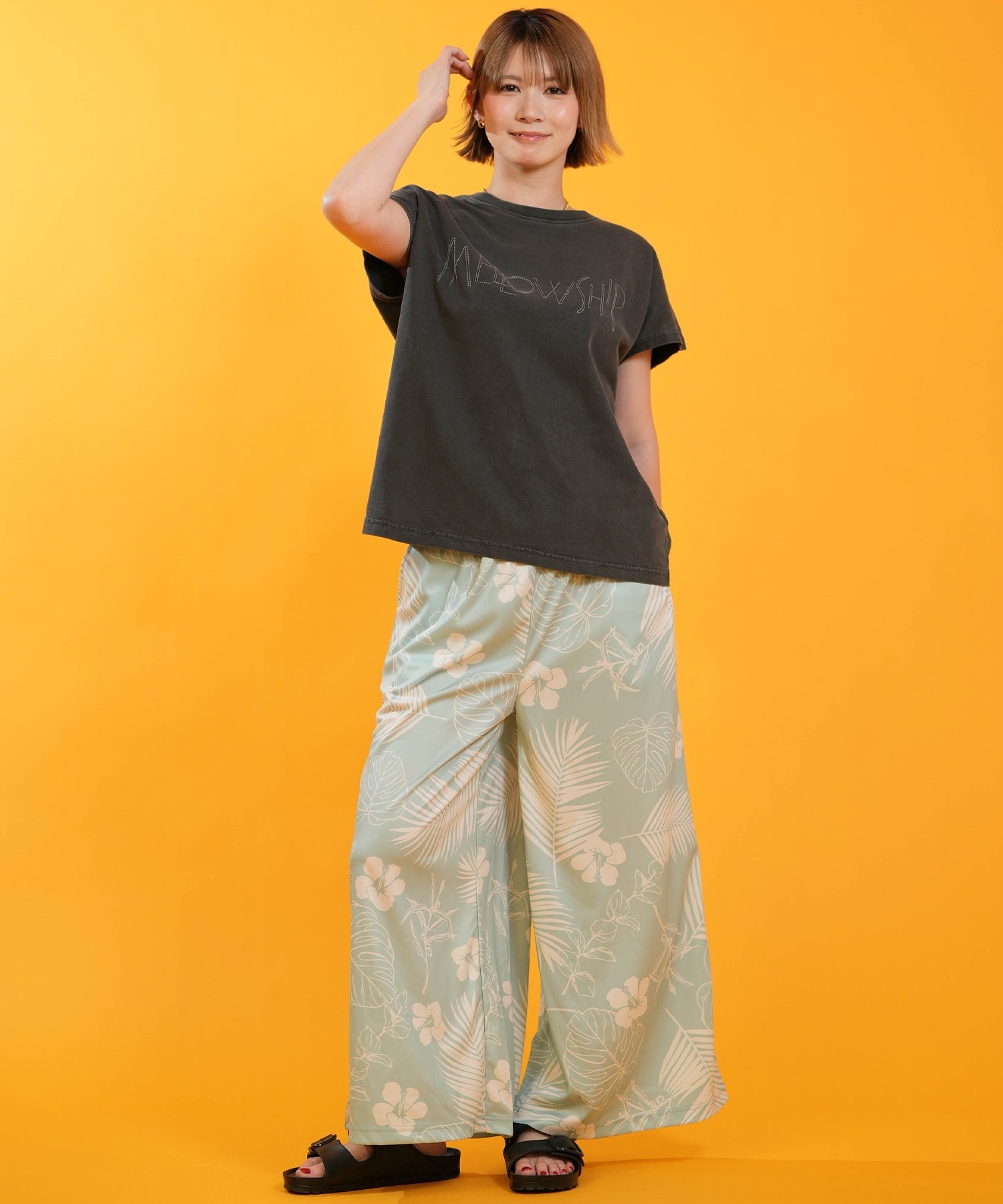 HULALANI フララニ ロングパンツ レディース ボタニカル柄 263HU2LP182