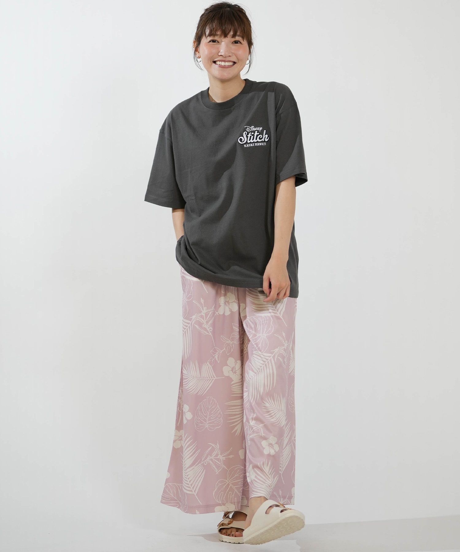 HULALANI フララニ ロングパンツ レディース ボタニカル柄 263HU2LP182