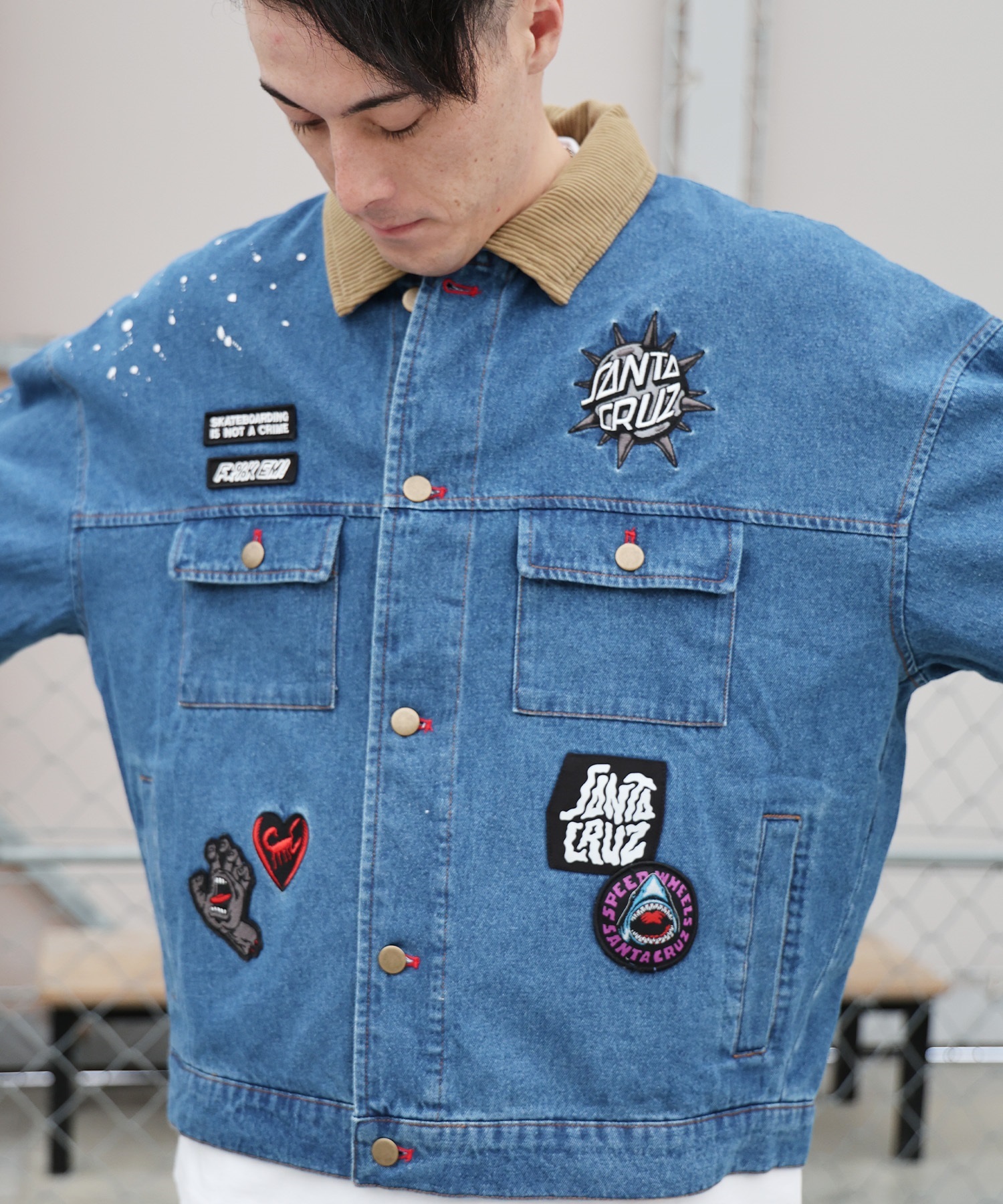 SANTA CRUZ サンタクルーズ ジャケット メンズ SC PATCHES DENIM JACKET 502261101(STWSH-M)
