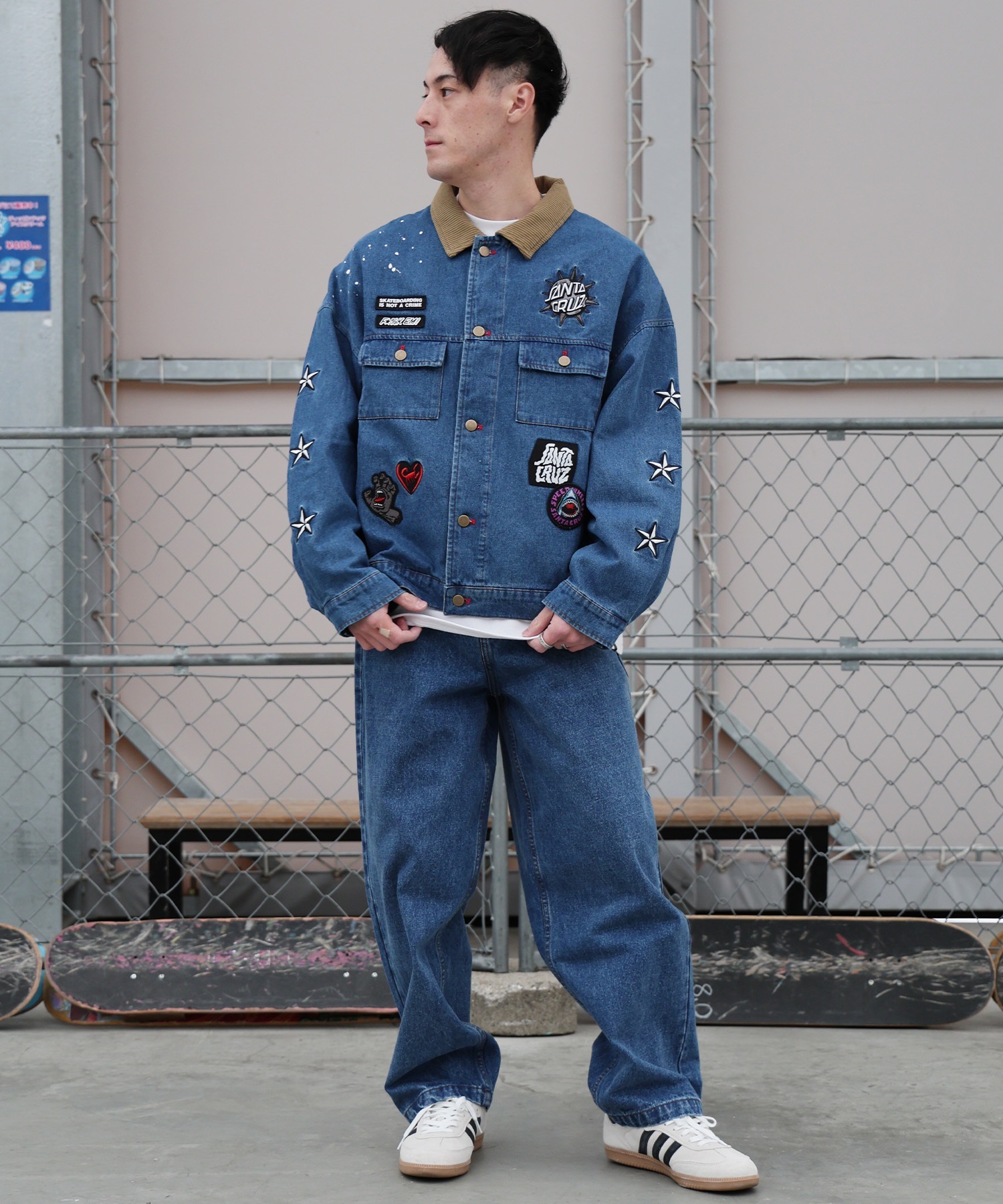 SANTA CRUZ サンタクルーズ ジャケット メンズ SC PATCHES DENIM JACKET 502261101(STWSH-M)