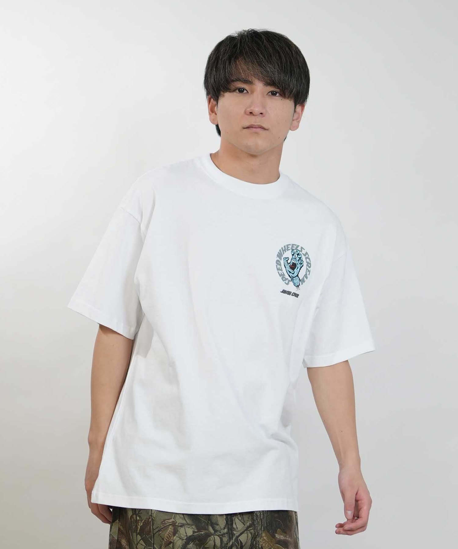 SANTA CRUZ サンタクルーズ 半袖 Tシャツ SPEEDWHEELS タトゥーHAND SS