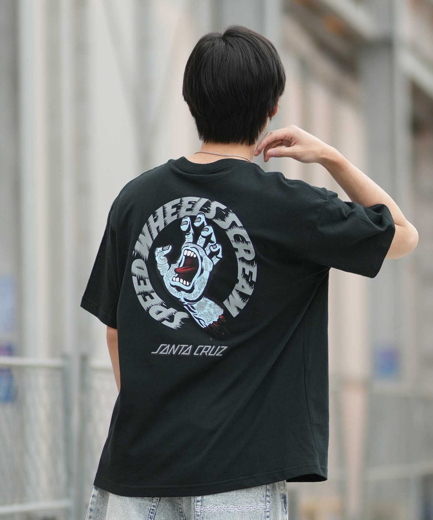 SANTA CRUZ サンタクルーズ 半袖 Tシャツ SPEEDWHEELS タトゥーHAND SS