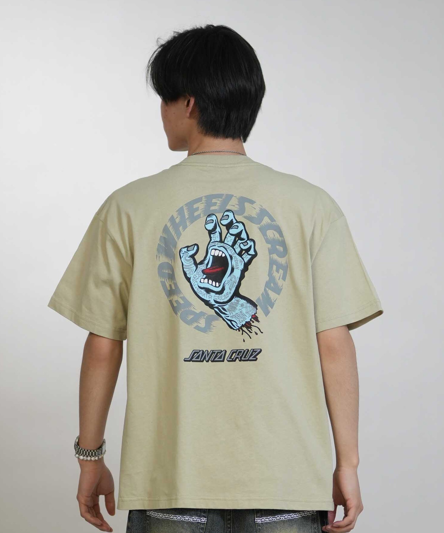 SANTA CRUZ サンタクルーズ 半袖 Tシャツ SPEEDWHEELS タトゥーHAND SS