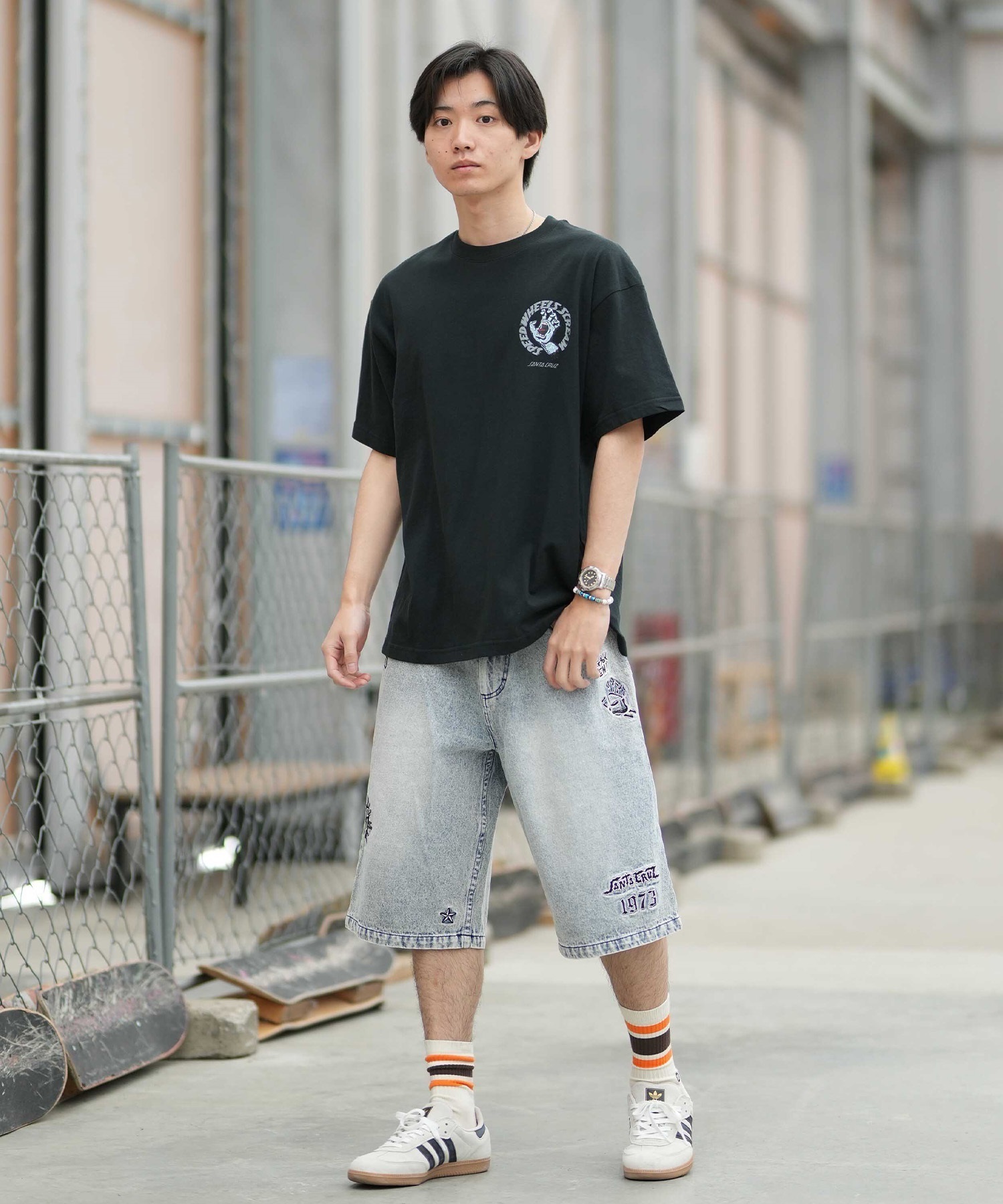 SANTA CRUZ サンタクルーズ 半袖 Tシャツ SPEEDWHEELS タトゥーHAND SS
