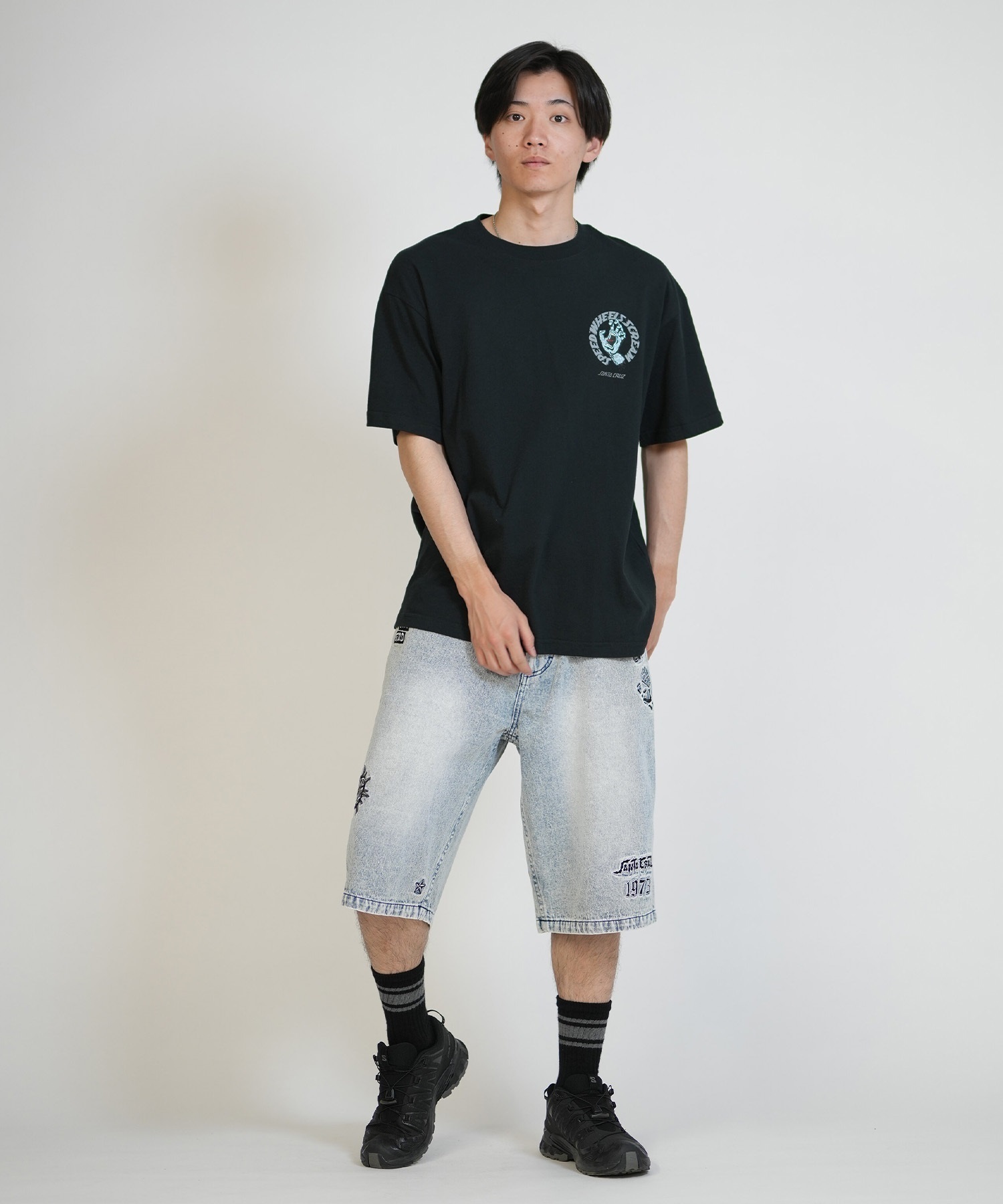 SANTA CRUZ サンタクルーズ 半袖 Tシャツ SPEEDWHEELS タトゥーHAND SS