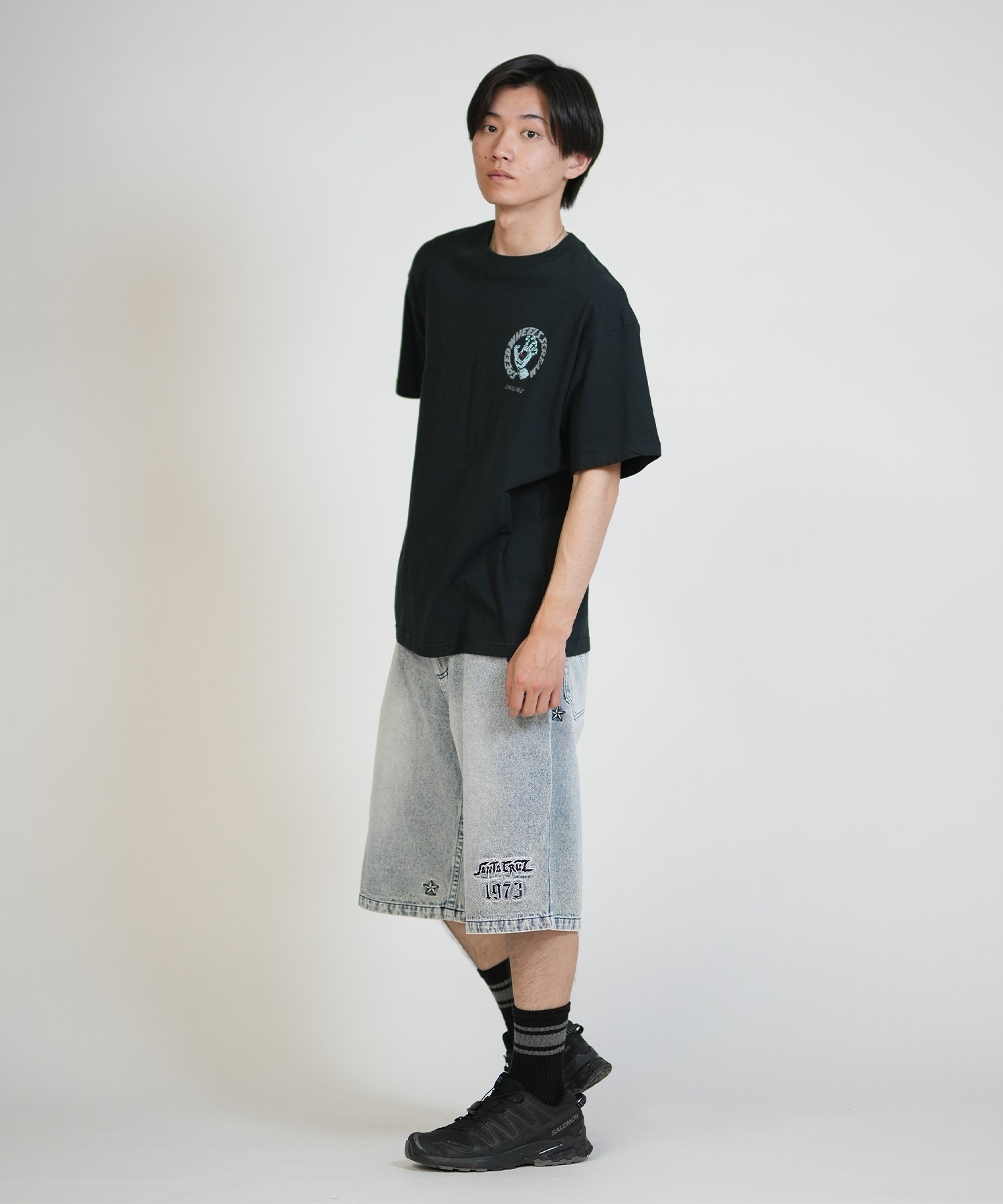 SANTA CRUZ サンタクルーズ 半袖 Tシャツ SPEEDWHEELS タトゥーHAND SS