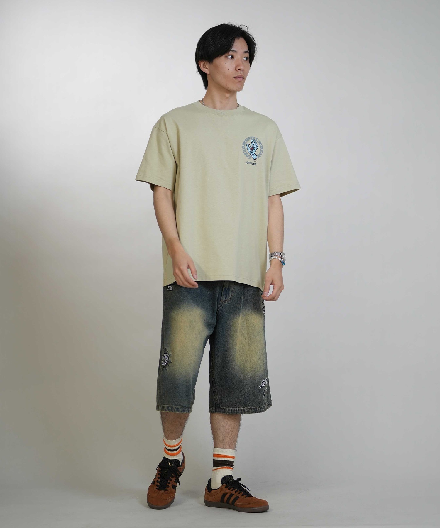 SANTA CRUZ サンタクルーズ 半袖 Tシャツ SPEEDWHEELS タトゥーHAND SS
