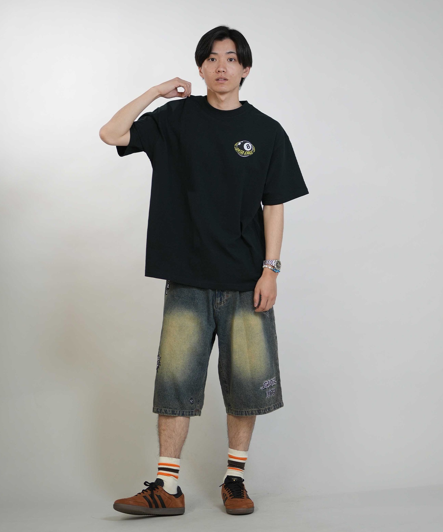 SANTA CRUZ サンタクルーズ 半袖 Tシャツ メンズ バックプリント 8BALL