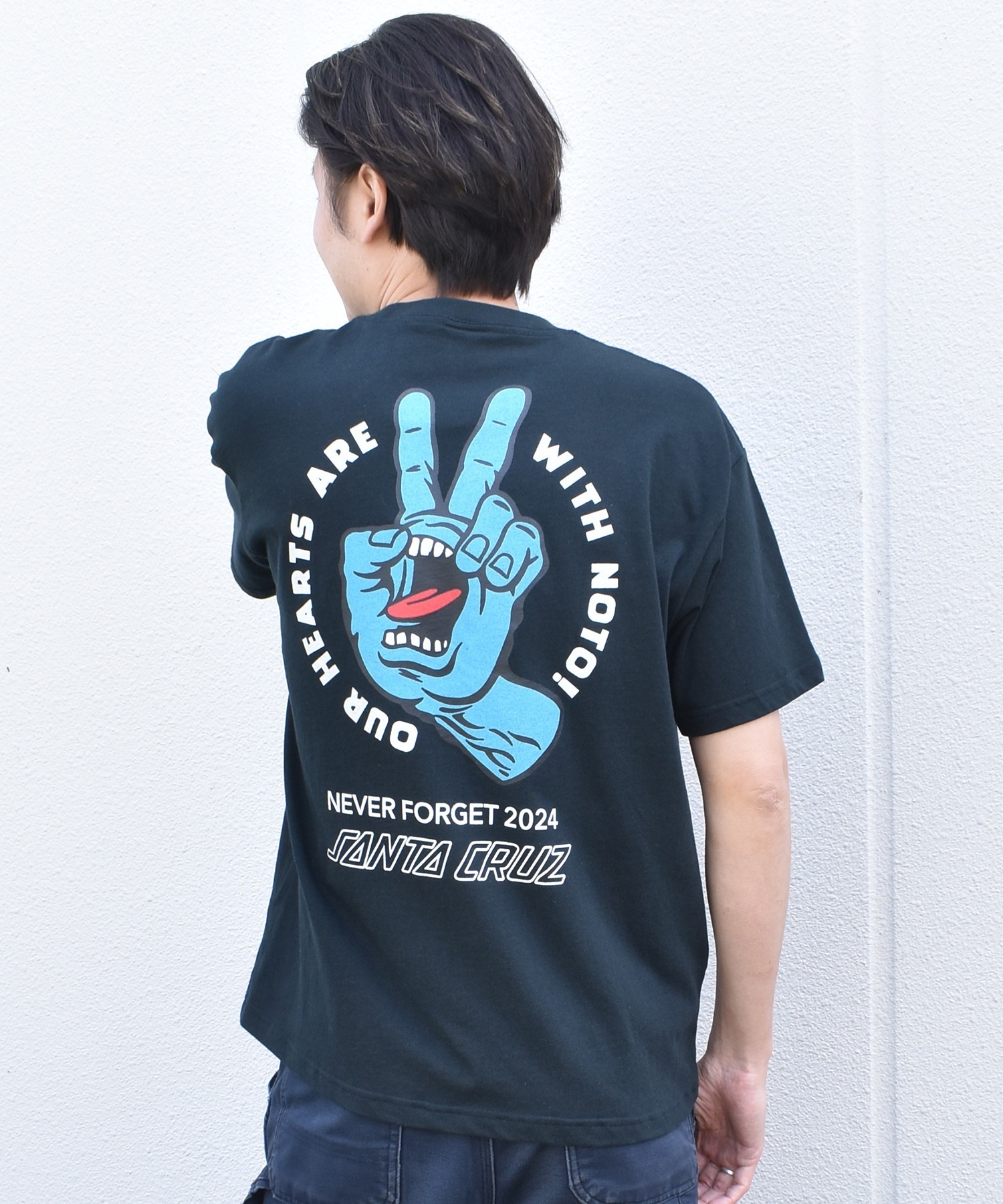 SANTA CRUZ サンタクルーズ 半袖 Tシャツ メンズ バックプリント PEACE FOR NOTO SS TEE 502262408 ムラサキスポーツ限定(WHITE-XS)