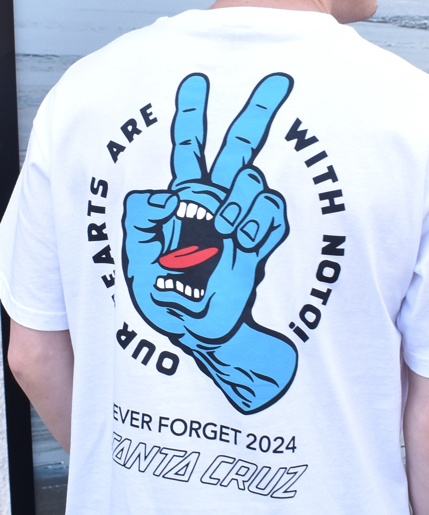 SANTA CRUZ サンタクルーズ 半袖 Tシャツ メンズ バックプリント PEACE FOR NOTO SS TEE 502262408 ムラサキスポーツ限定(WHITE-XS)