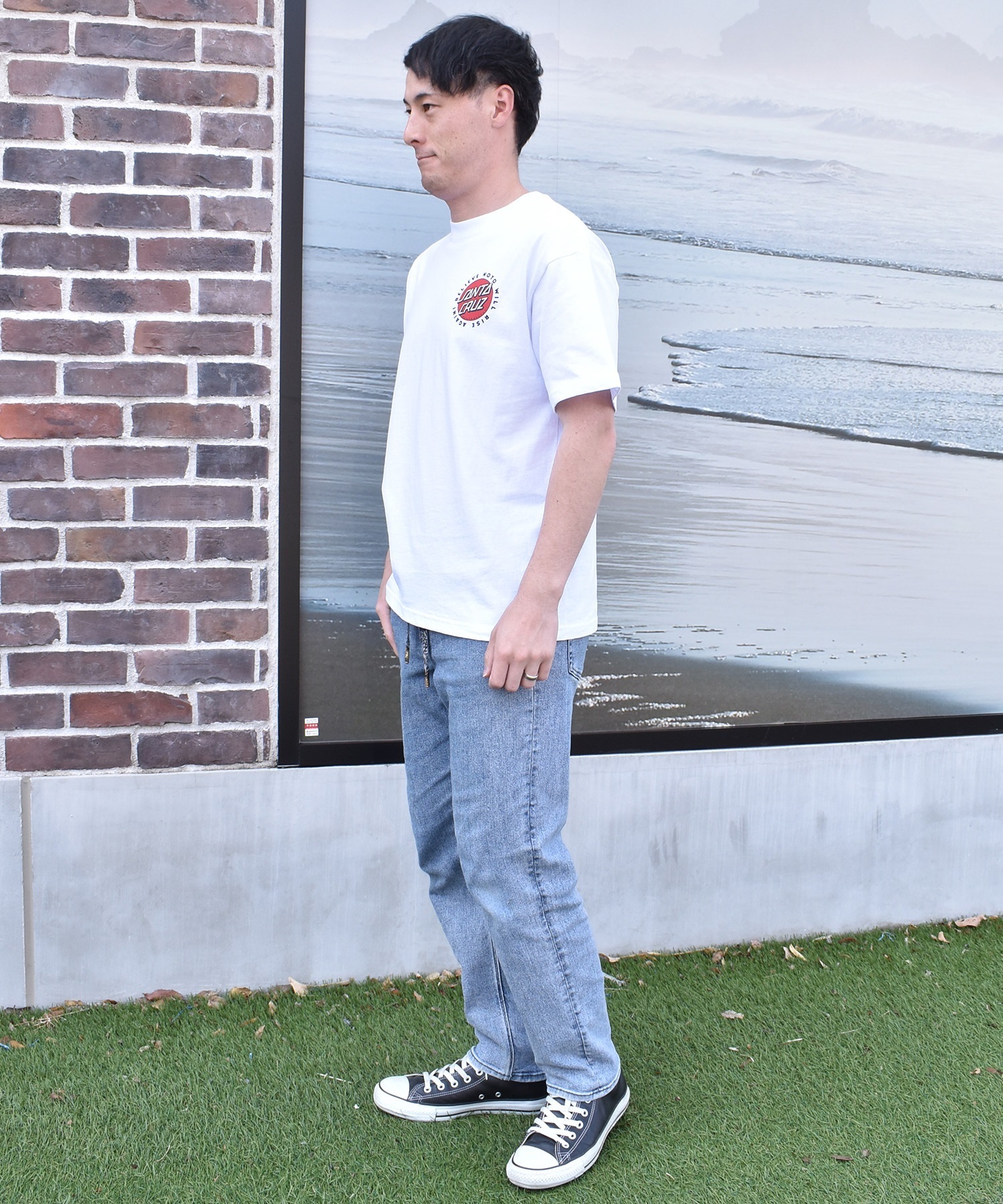 SANTA CRUZ サンタクルーズ 半袖 Tシャツ メンズ バックプリント PEACE FOR NOTO SS TEE 502262408 ムラサキスポーツ限定(WHITE-XS)