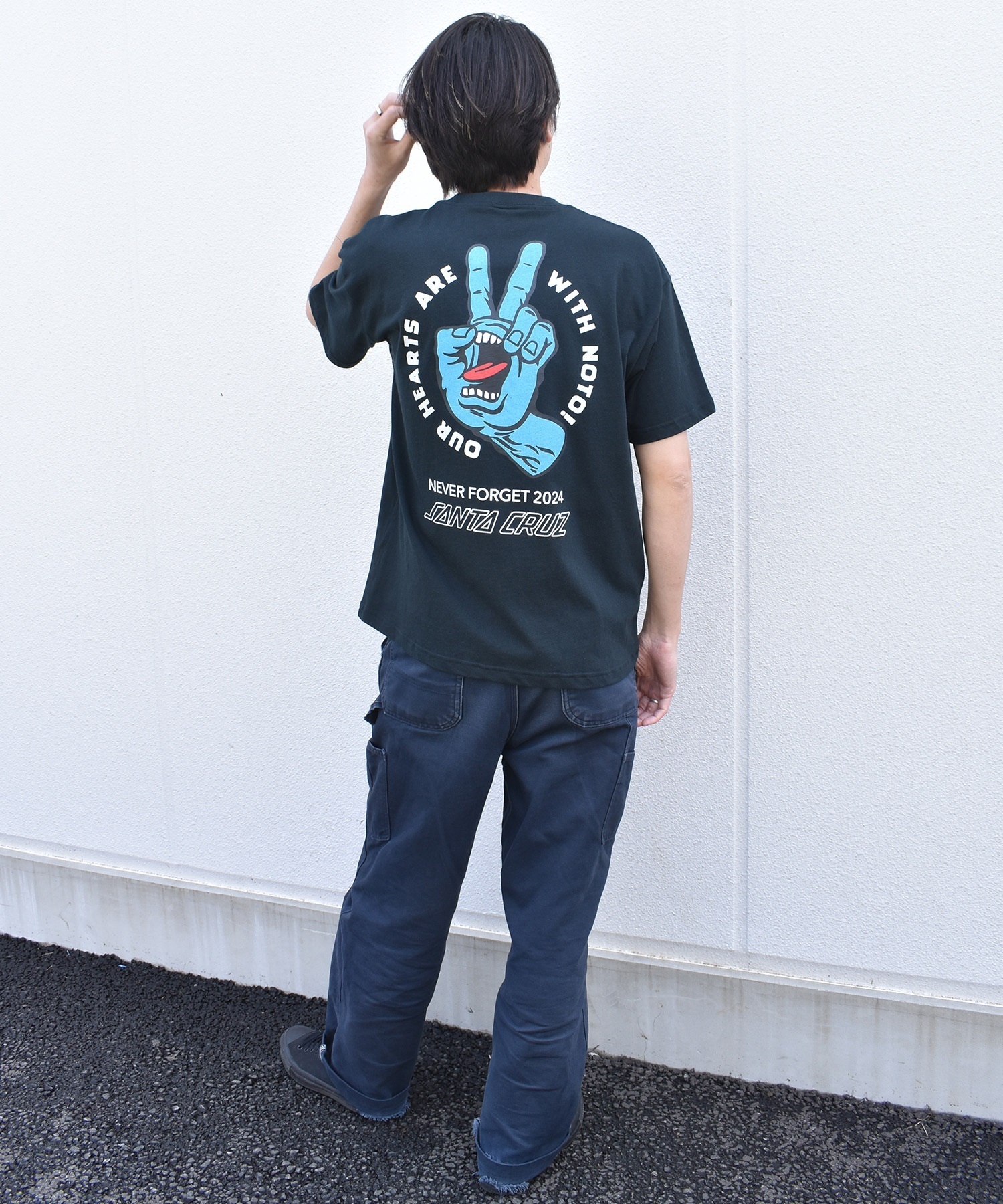 SANTA CRUZ サンタクルーズ 半袖 Tシャツ メンズ バックプリント PEACE FOR NOTO SS TEE 502262408 ムラサキスポーツ限定(WHITE-XS)