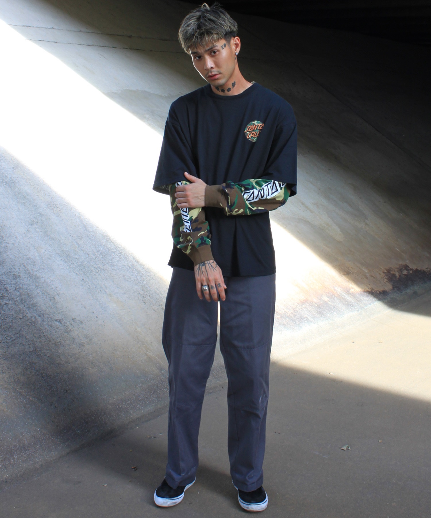SANTA CRUZ サンタクルーズ 長袖 Tシャツ ロンT メンズ レイヤード