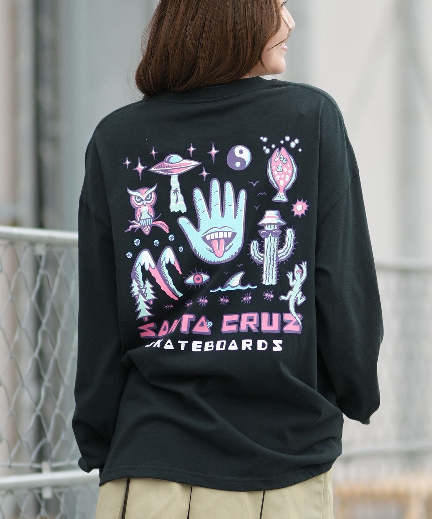 SANTA CRUZ サンタクルーズ 長袖 Tシャツ ロンT レディース バック
