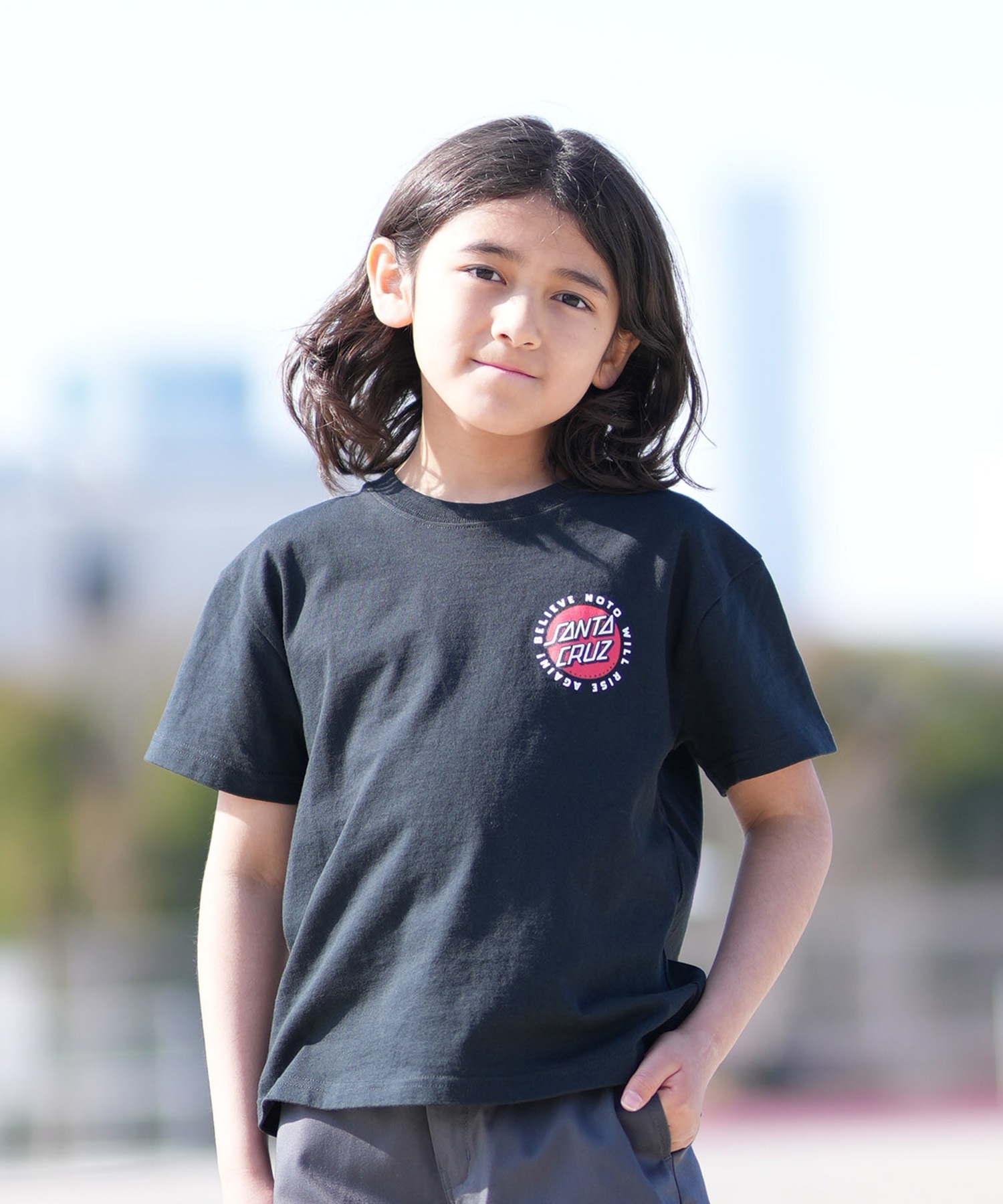 SANTA CRUZ サンタクルーズ 半袖 Tシャツ キッズ ジュニア 子供 バックプリント PEACE FOR NOTO SS TEE 502262409 ムラサキスポーツ限定(WHITE-130cm)