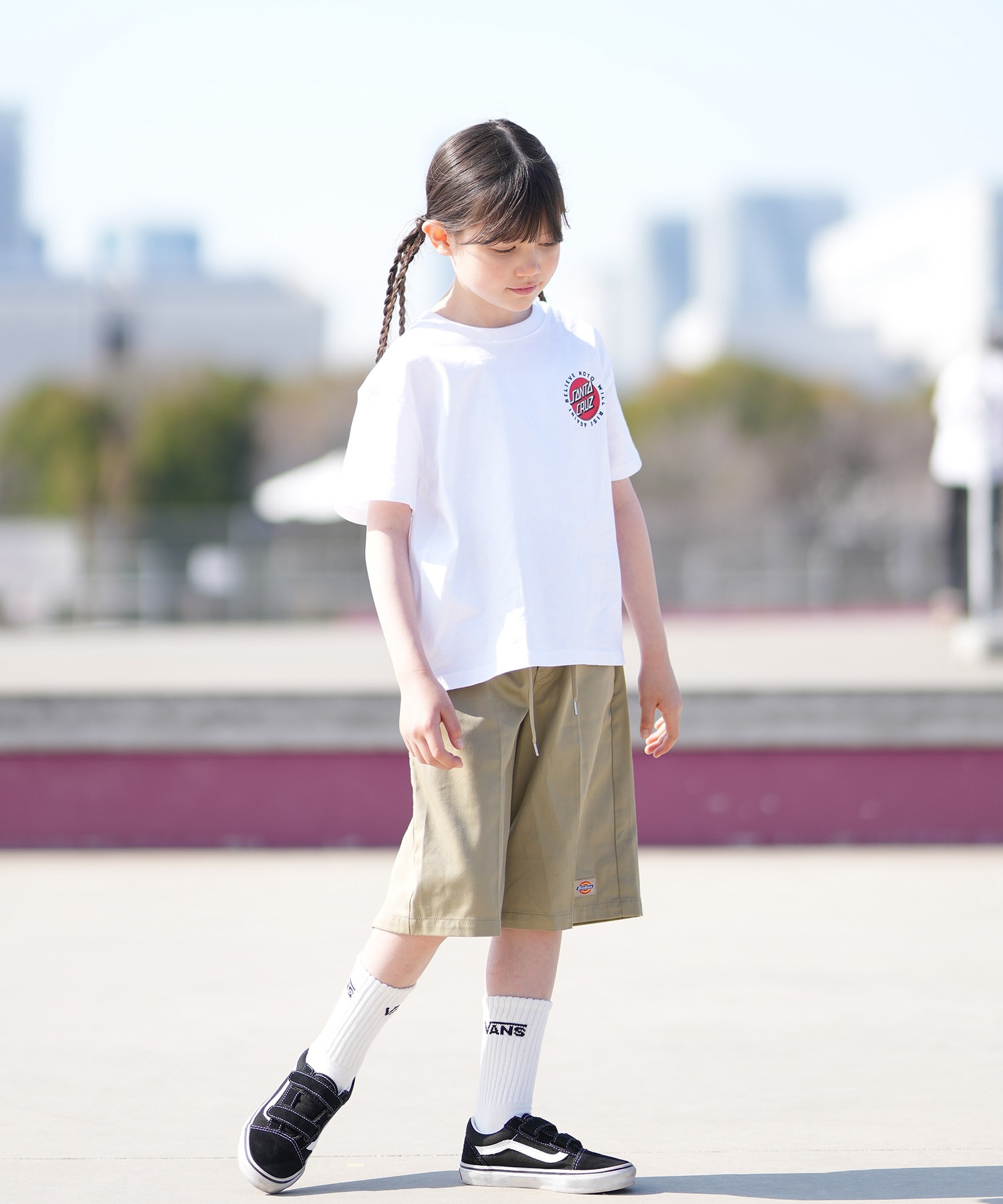 SANTA CRUZ サンタクルーズ 半袖 Tシャツ キッズ ジュニア 子供 バックプリント PEACE FOR NOTO SS TEE 502262409 ムラサキスポーツ限定(WHITE-130cm)
