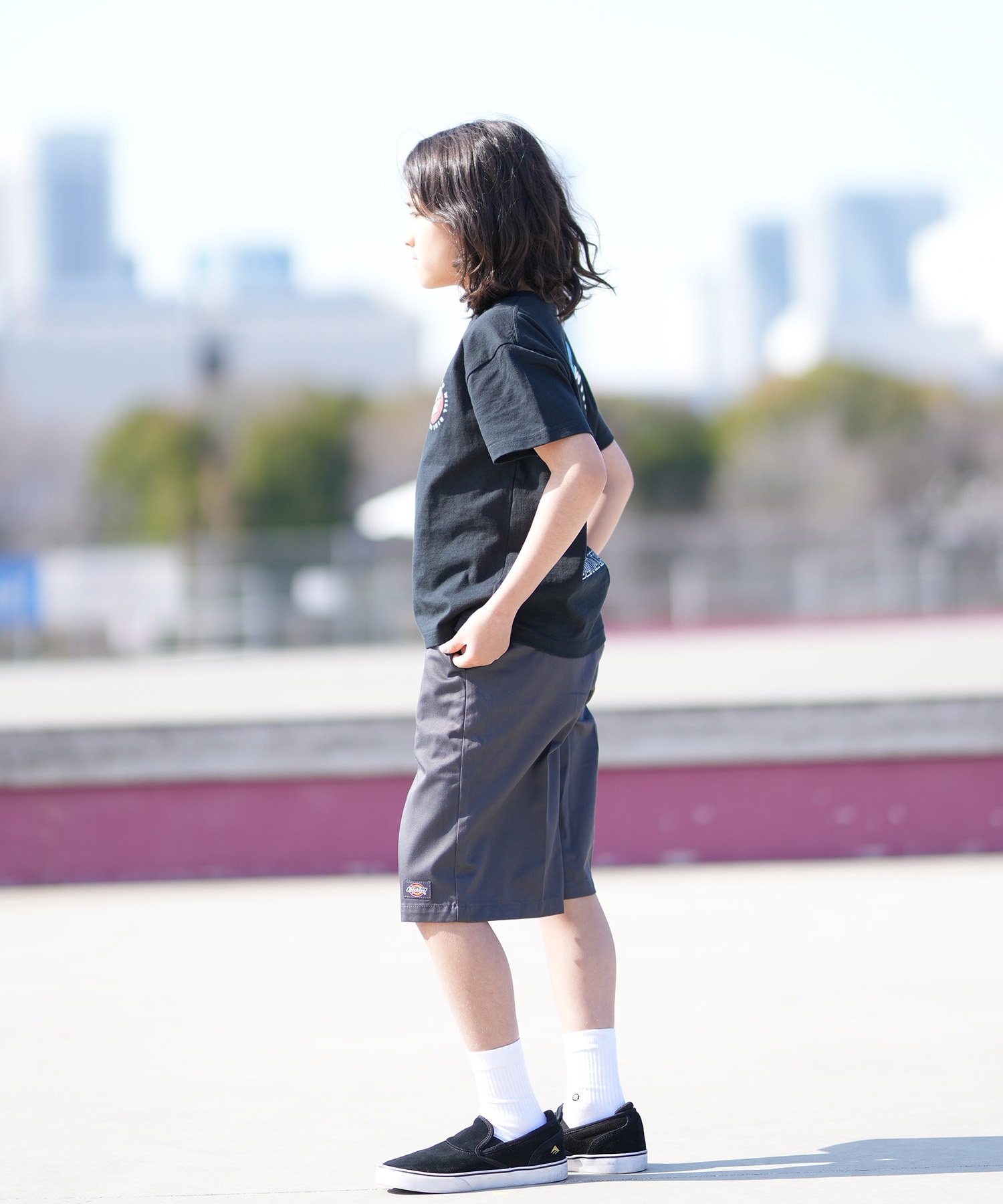 SANTA CRUZ サンタクルーズ 半袖 Tシャツ キッズ ジュニア 子供 バックプリント PEACE FOR NOTO SS TEE 502262409 ムラサキスポーツ限定(WHITE-130cm)