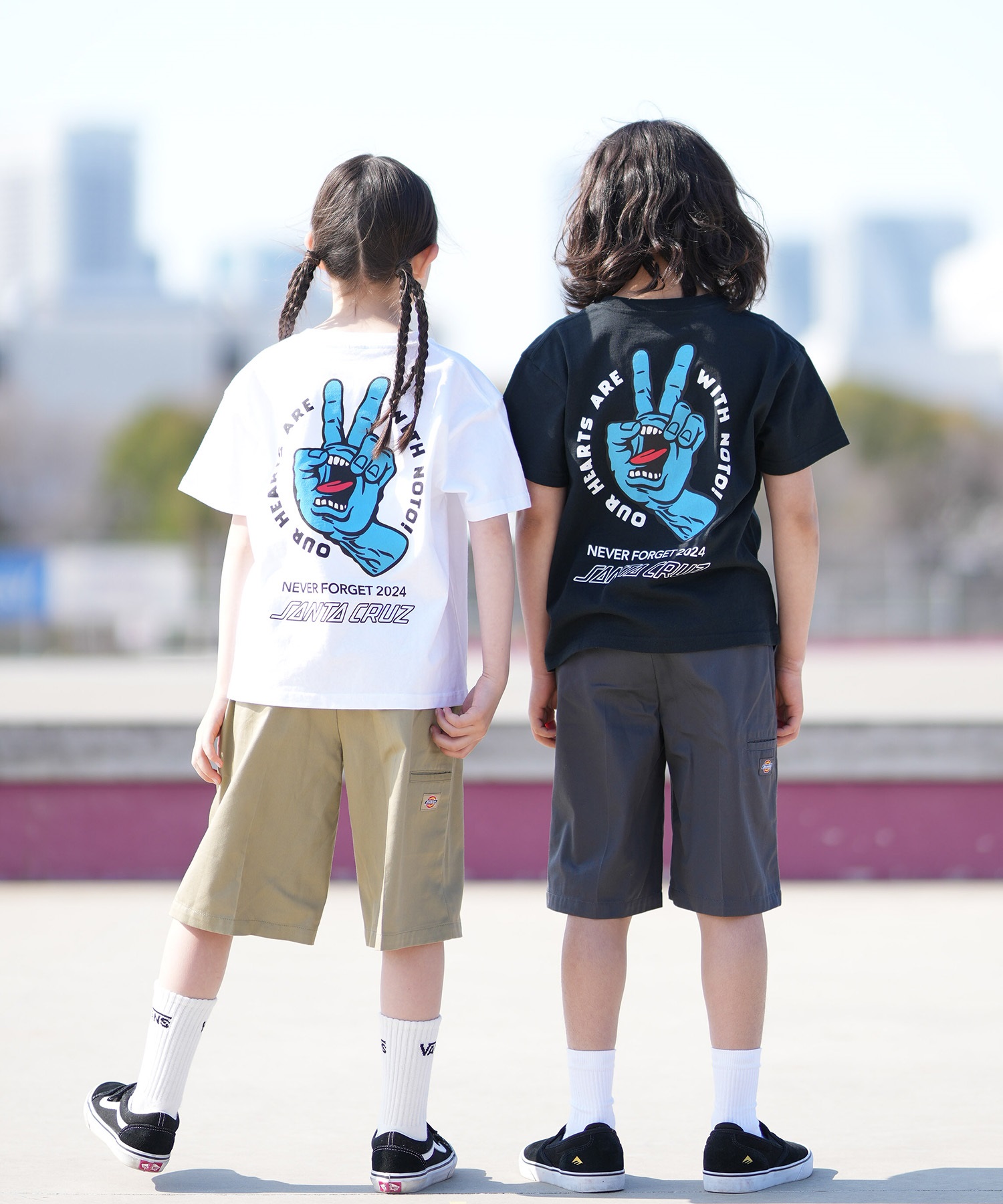 SANTA CRUZ サンタクルーズ 半袖 Tシャツ キッズ ジュニア 子供 バックプリント PEACE FOR NOTO SS TEE 502262409 ムラサキスポーツ限定(WHITE-130cm)