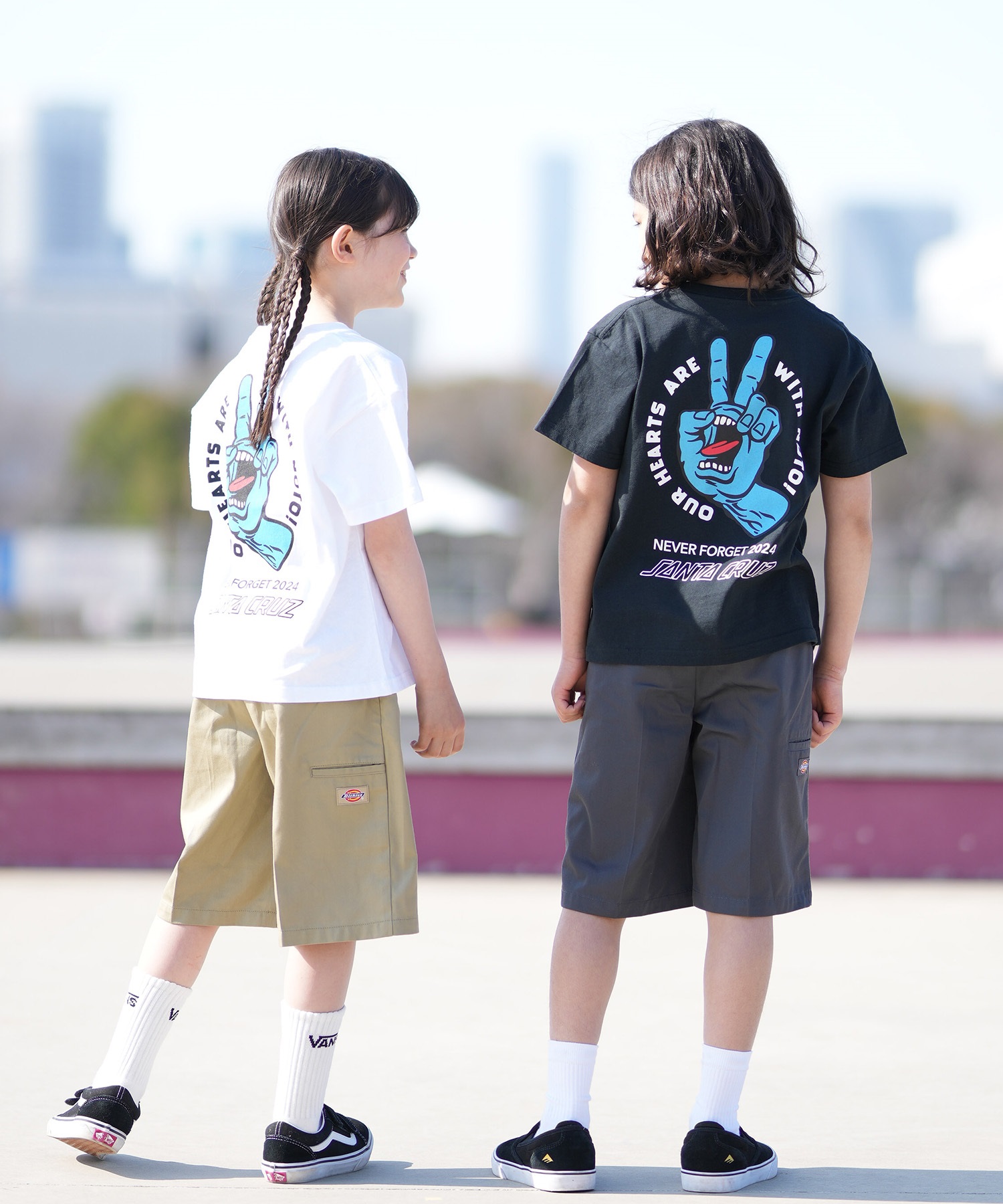 SANTA CRUZ サンタクルーズ 半袖 Tシャツ キッズ ジュニア 子供 バックプリント PEACE FOR NOTO SS TEE 502262409 ムラサキスポーツ限定(WHITE-130cm)