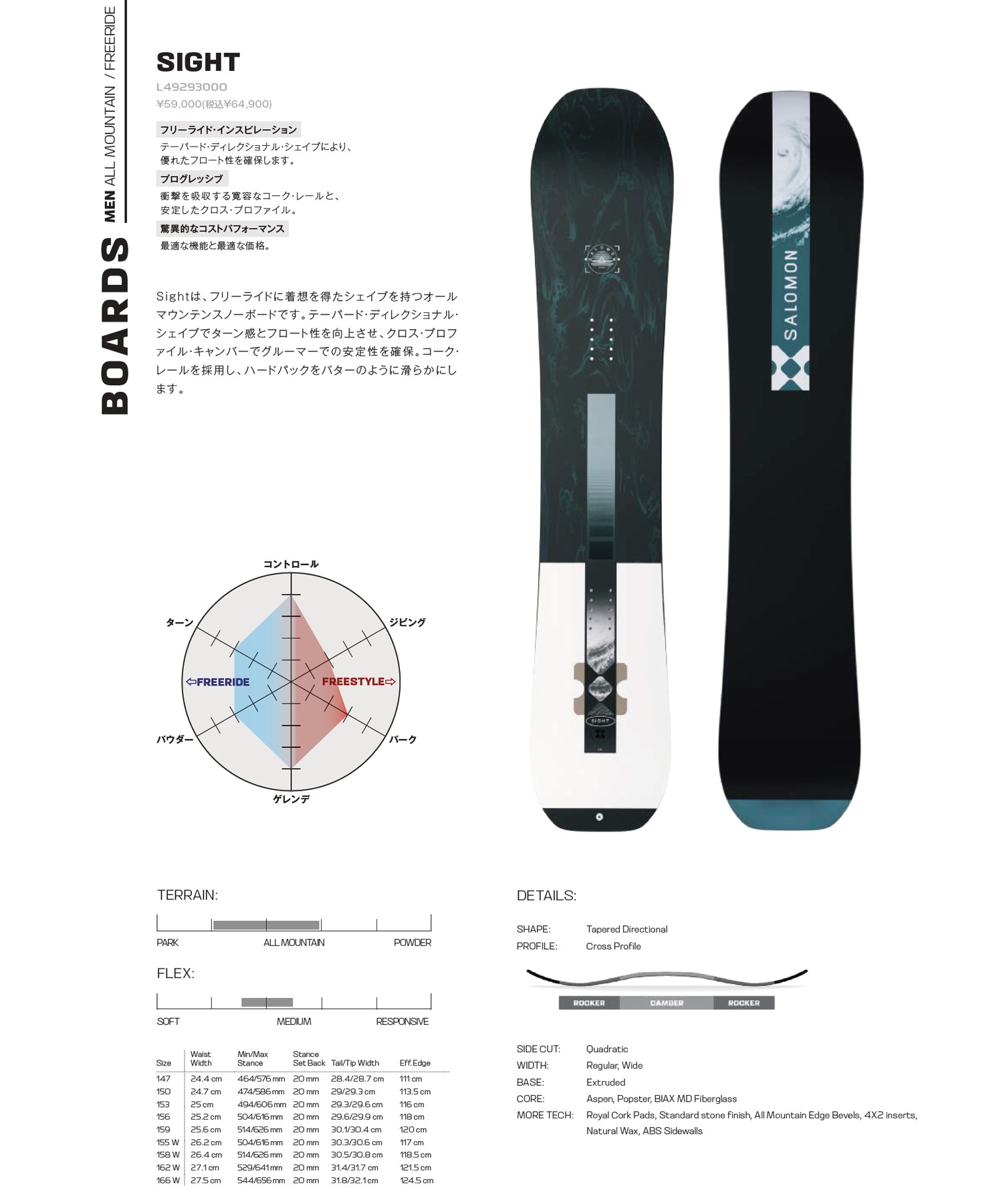 SALOMON サロモン サイト SIGHT スノーボード 板 フリーライディング