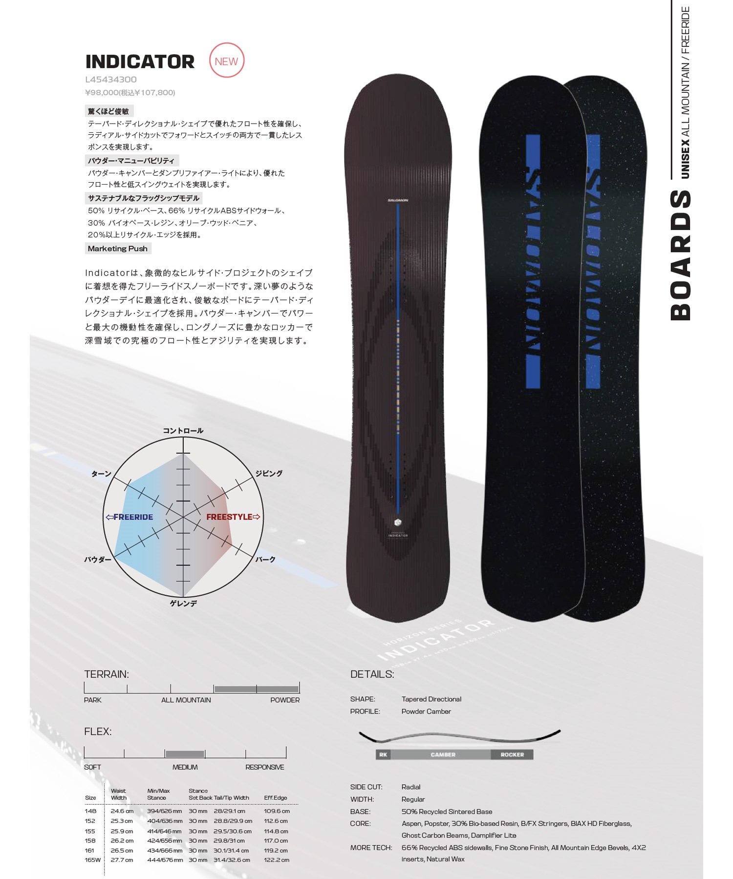 SALOMON サロモン インジケーター INDICATOR スノーボード 板 フリー