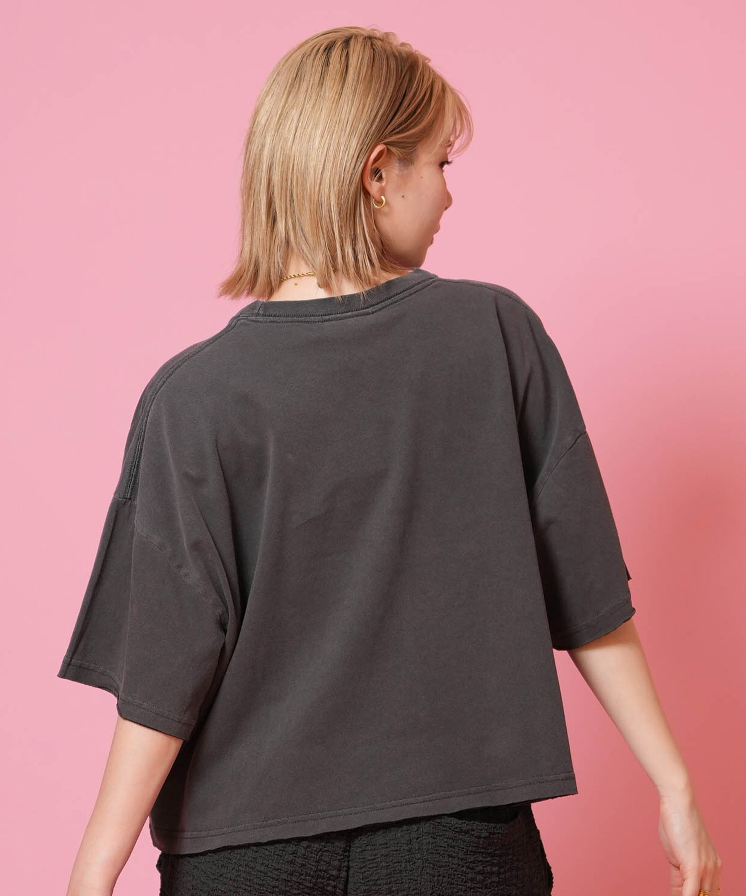 TAHCHEE ターチー 半袖 Tシャツ レディース 前面プリント TC260900-03(BLACK-FREE)