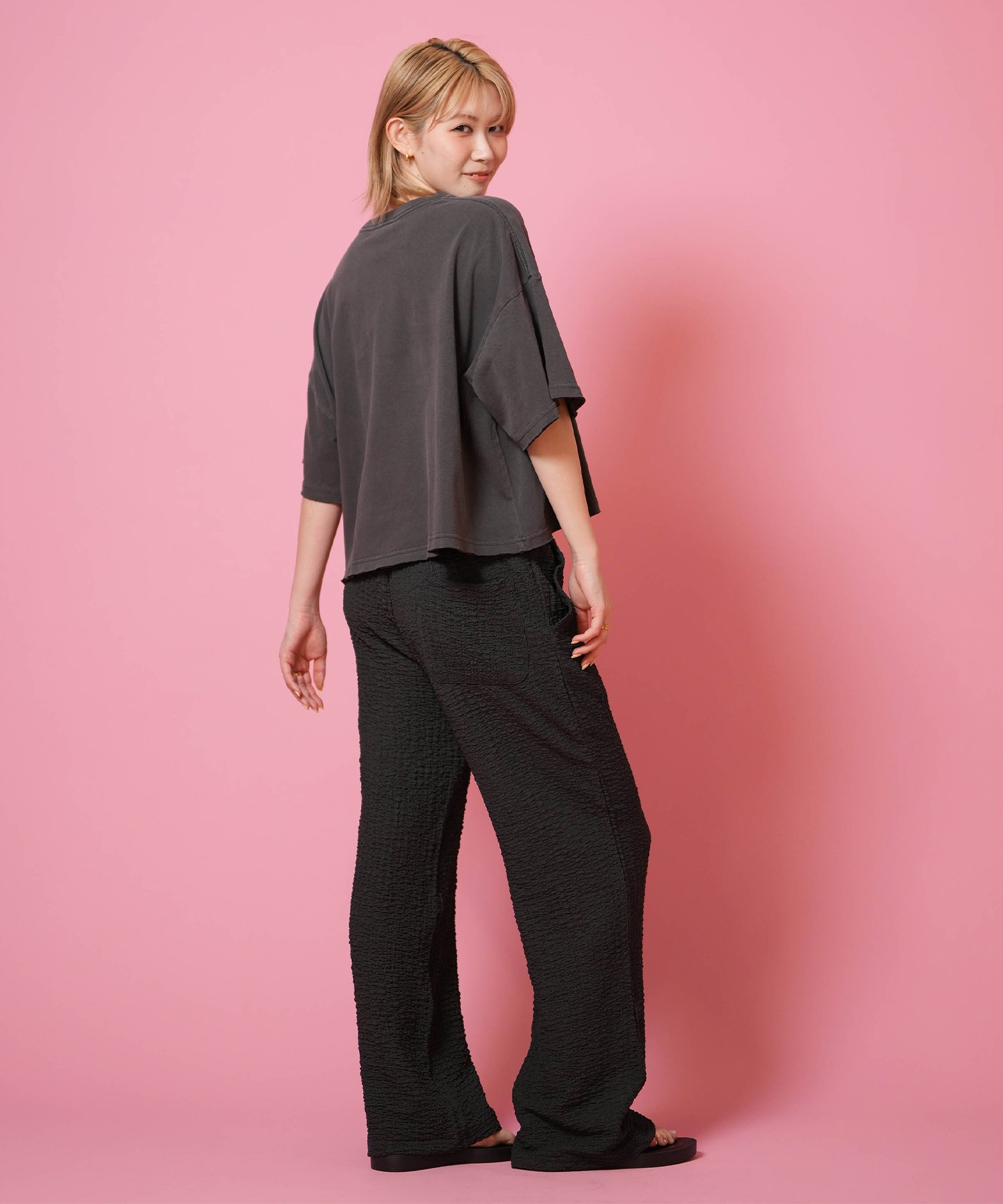 TAHCHEE ターチー 半袖 Tシャツ レディース 前面プリント TC260900-03(BLACK-FREE)