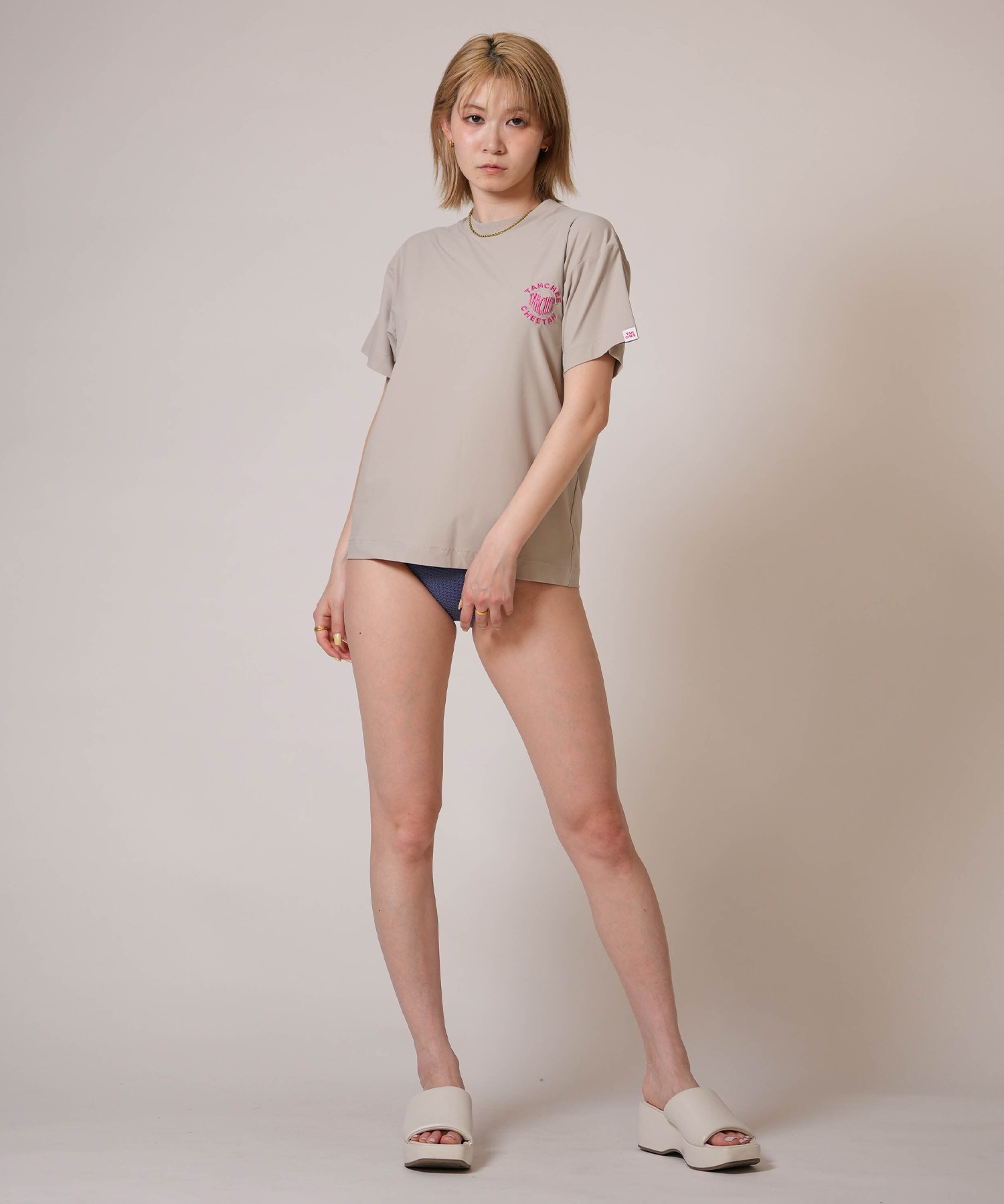 TAHCHEE ターチー 半袖 Tシャツ レディース バックプリント TC260900-04(BEIGE-M)