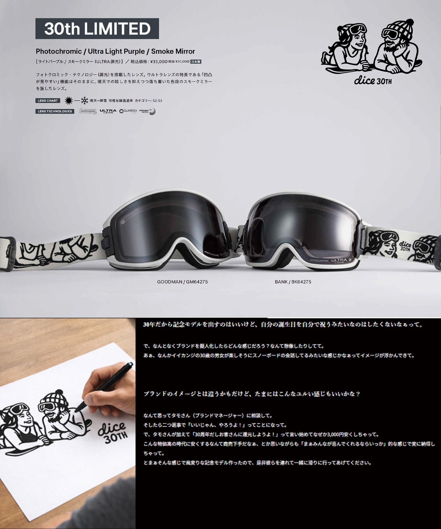 DICE ダイス グッドマン GOODMAN GM64275 30th LIMITED スノーボード