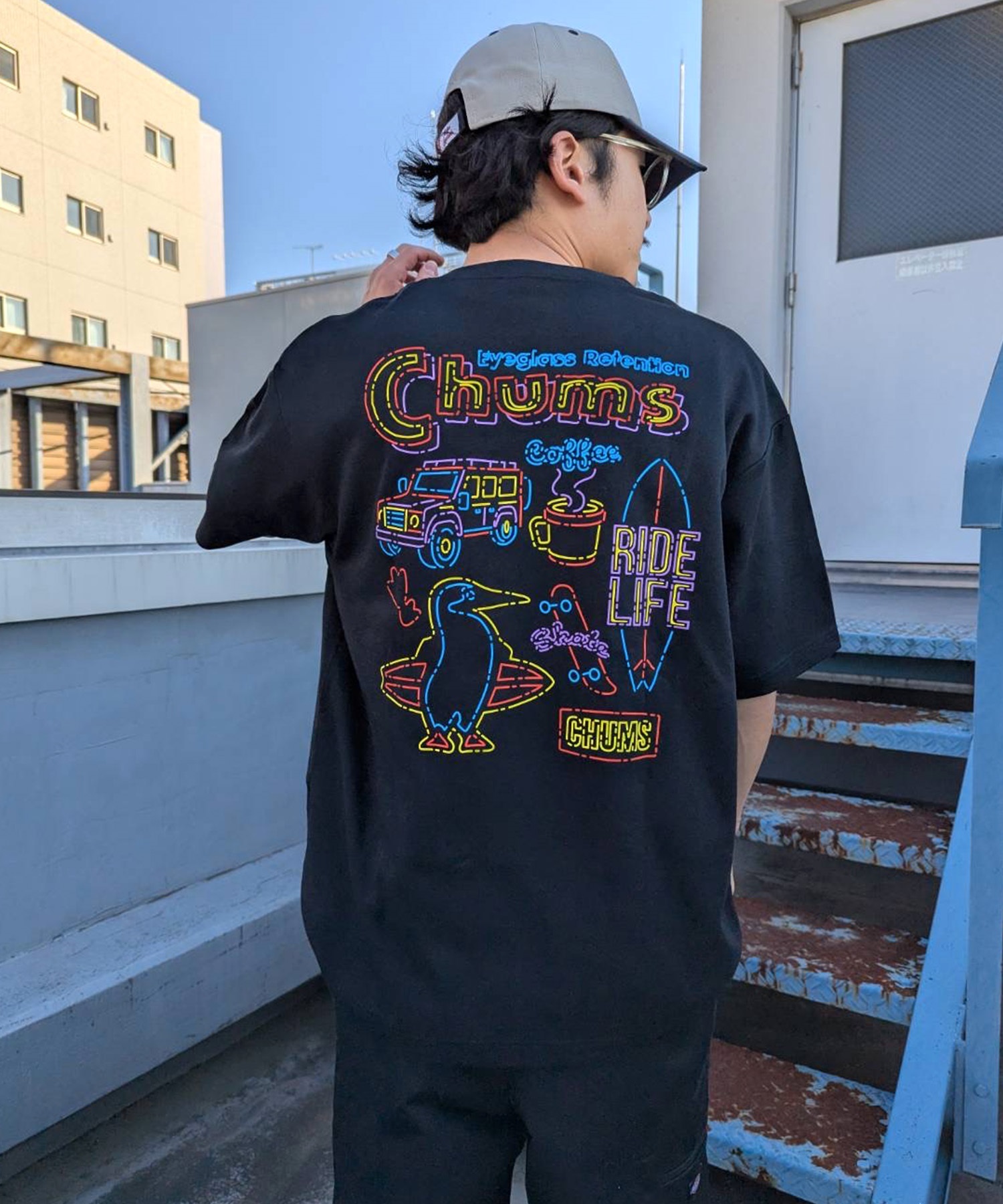 CHUMS チャムス 半袖 Tシャツ メンズ バックプリント CH01-2825 ムラサキスポーツ限定 5