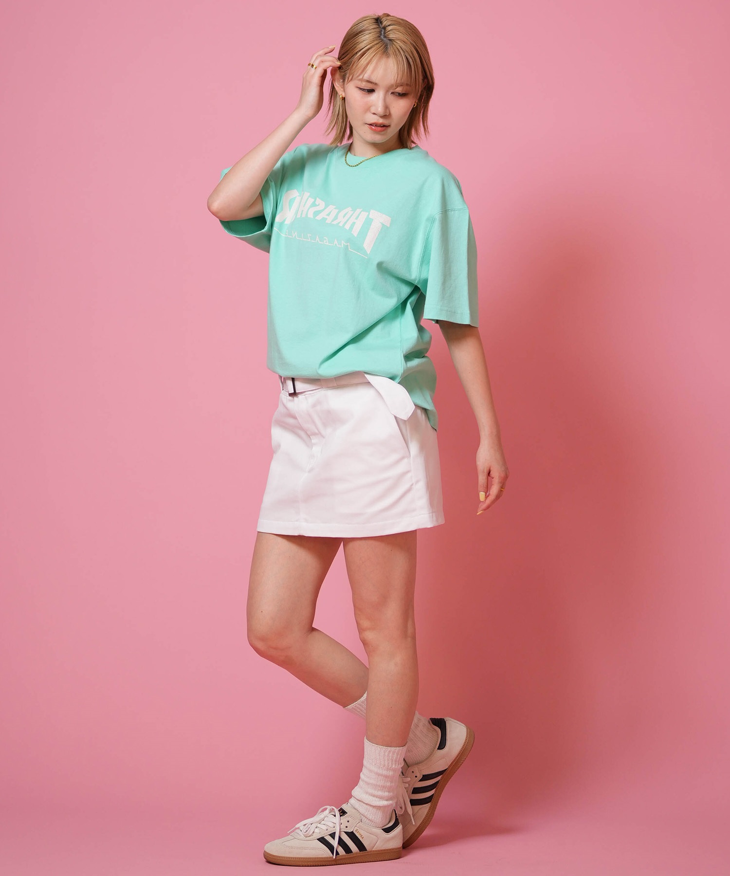 Dickies ディッキーズ ミニスカート レディース ベルト付き 2way DY0001 ムラサキスポーツ限定(BK-S)