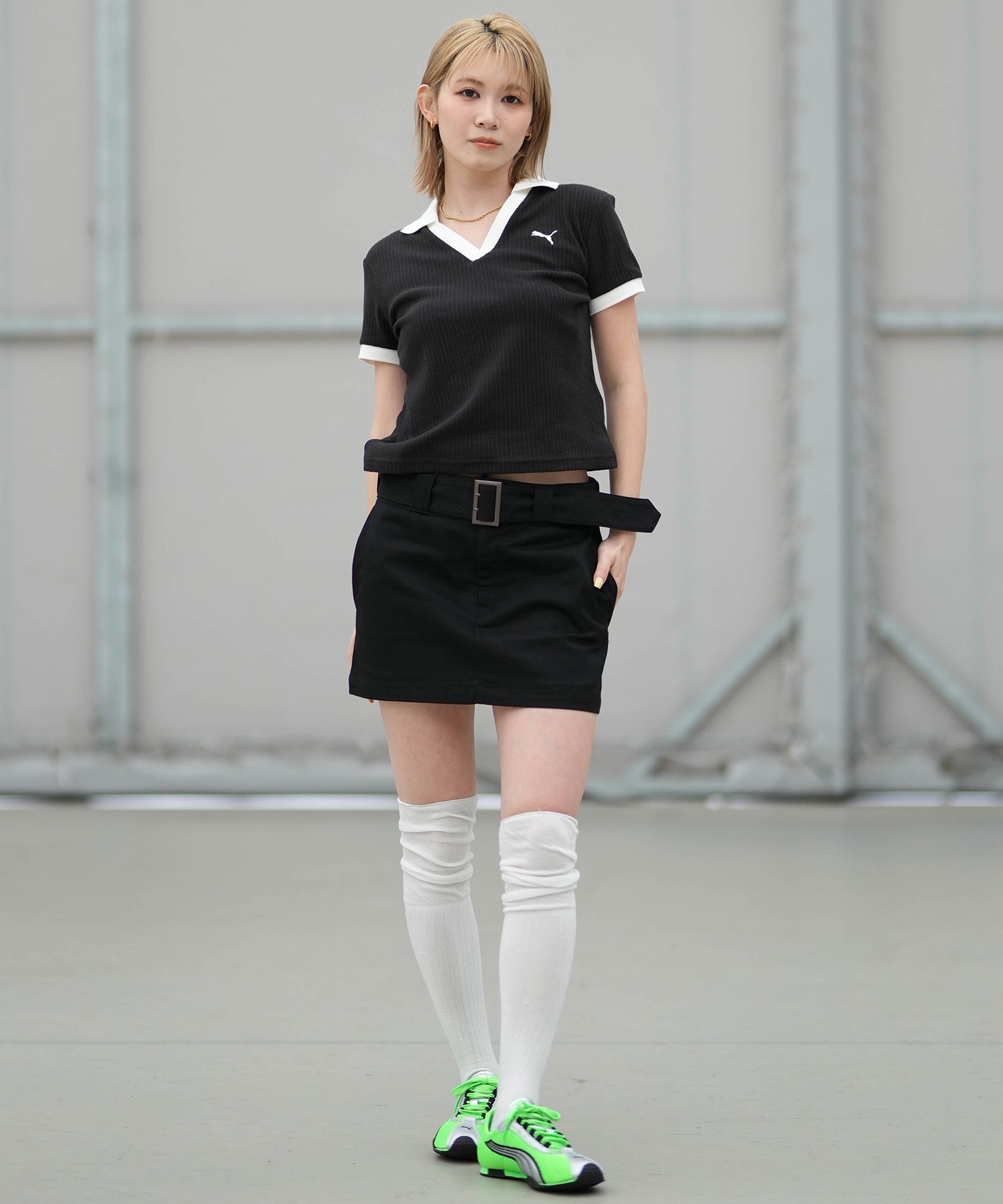 Dickies ディッキーズ ミニスカート レディース ベルト付き 2way DY0001 ムラサキスポーツ限定(BK-S)