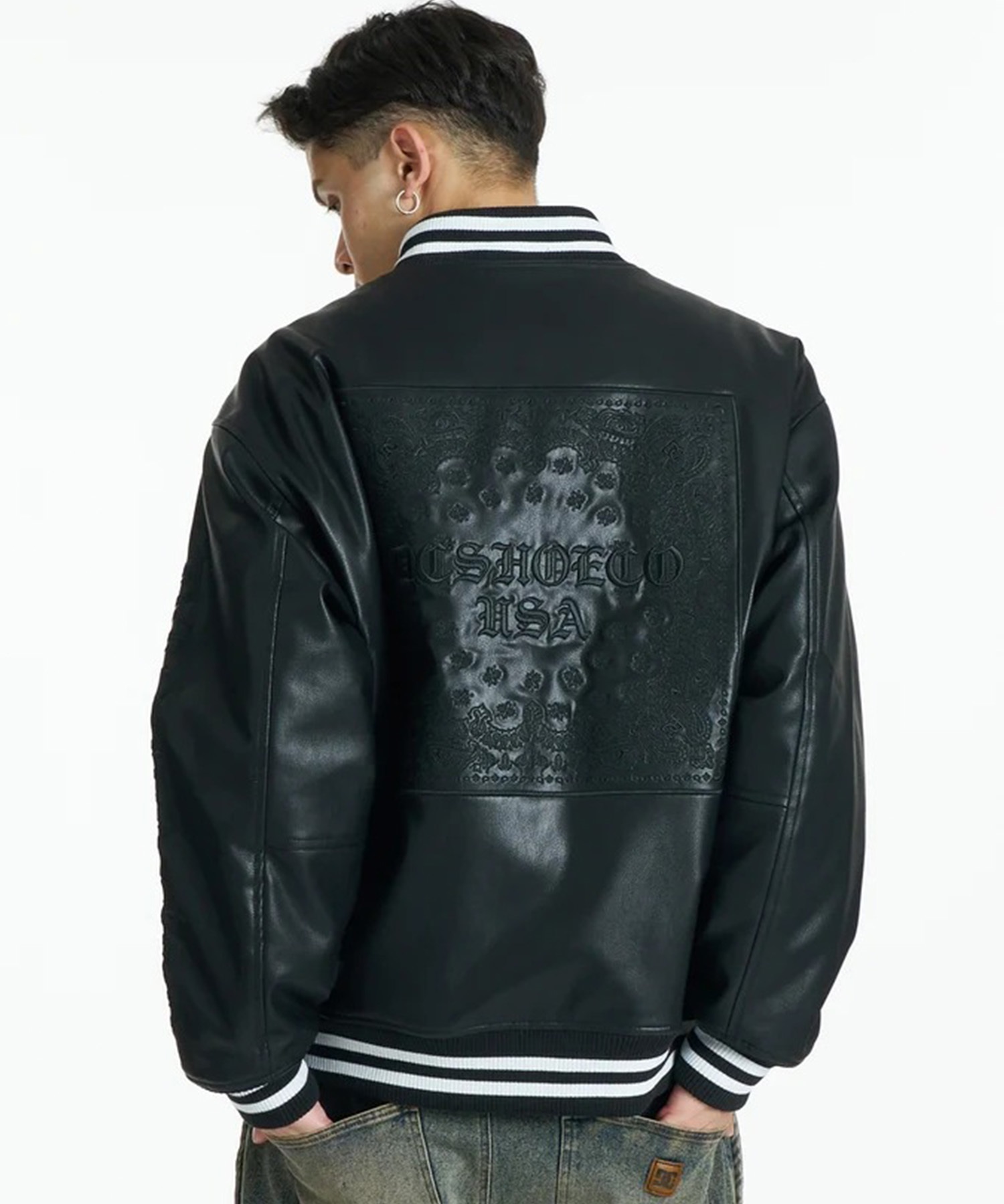 DC ディーシー スタジャン メンズ バックプリント 26 VARSITY JACKET
