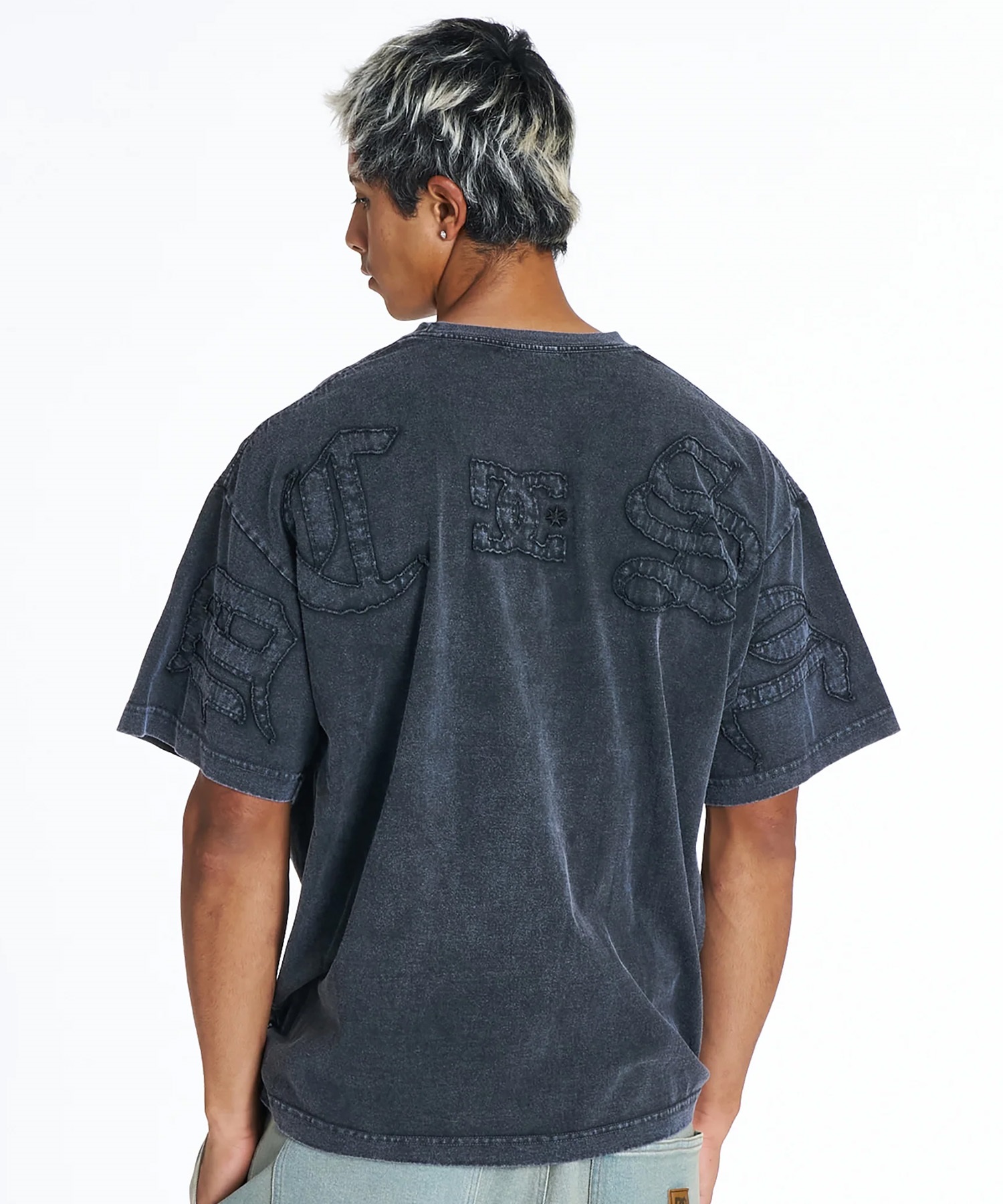 DC ディーシー 半袖 Tシャツ メンズ バックプリント ロゴ 古着風