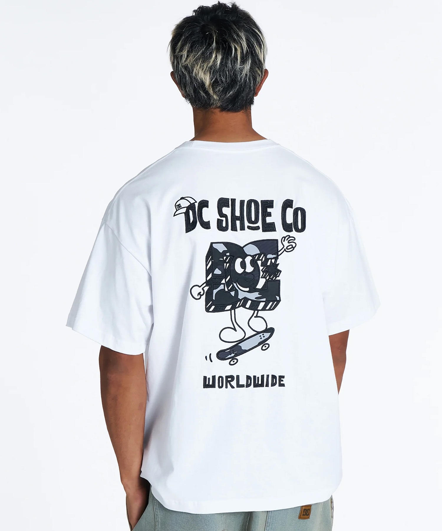 DC ディーシー 半袖 Tシャツ メンズ バックプリント アップリケ
