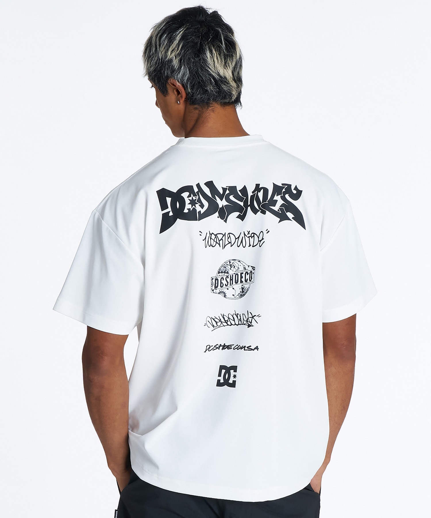 DC ディーシー 半袖 Tシャツ メンズ バックプリント ラッシュガード UV
