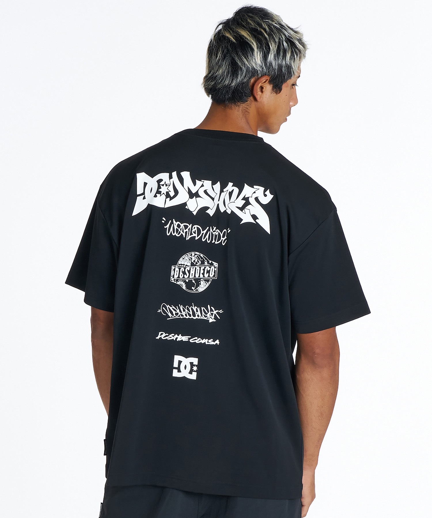 DC ディーシー 半袖 Tシャツ メンズ バックプリント ラッシュガード UV