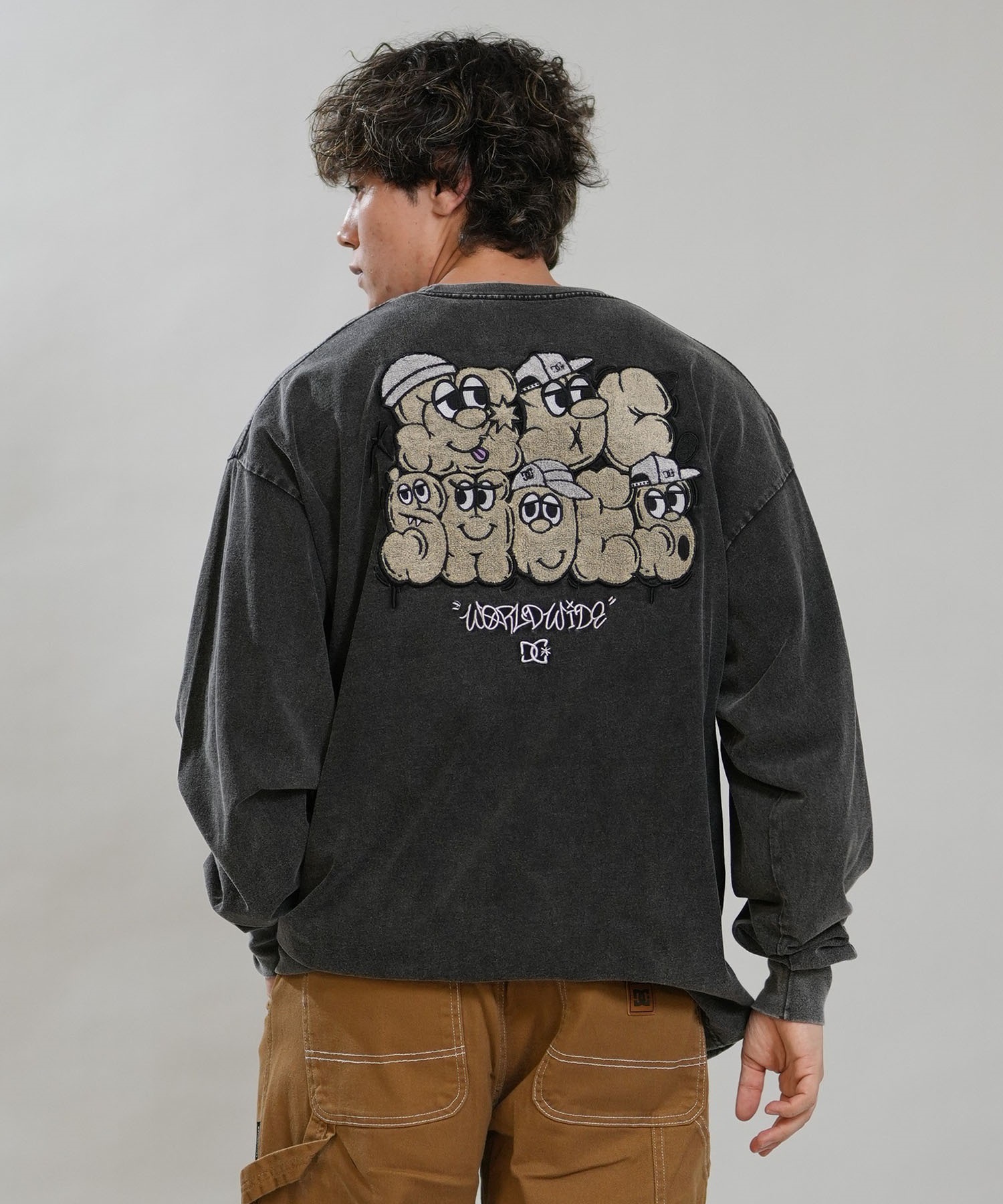 DC ディーシー 長袖 Tシャツ ロンT メンズ サガラ刺繍 26 SK TEAM CREW